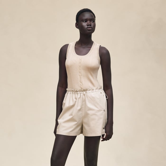 Beige Pierre d'Istrie Shorts With Elastic Waist