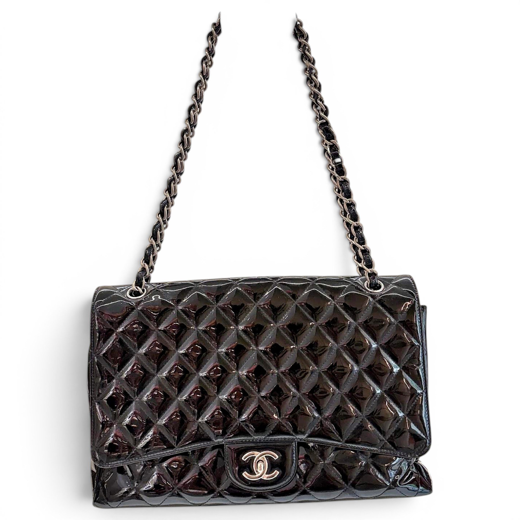 Patent leather handbag
