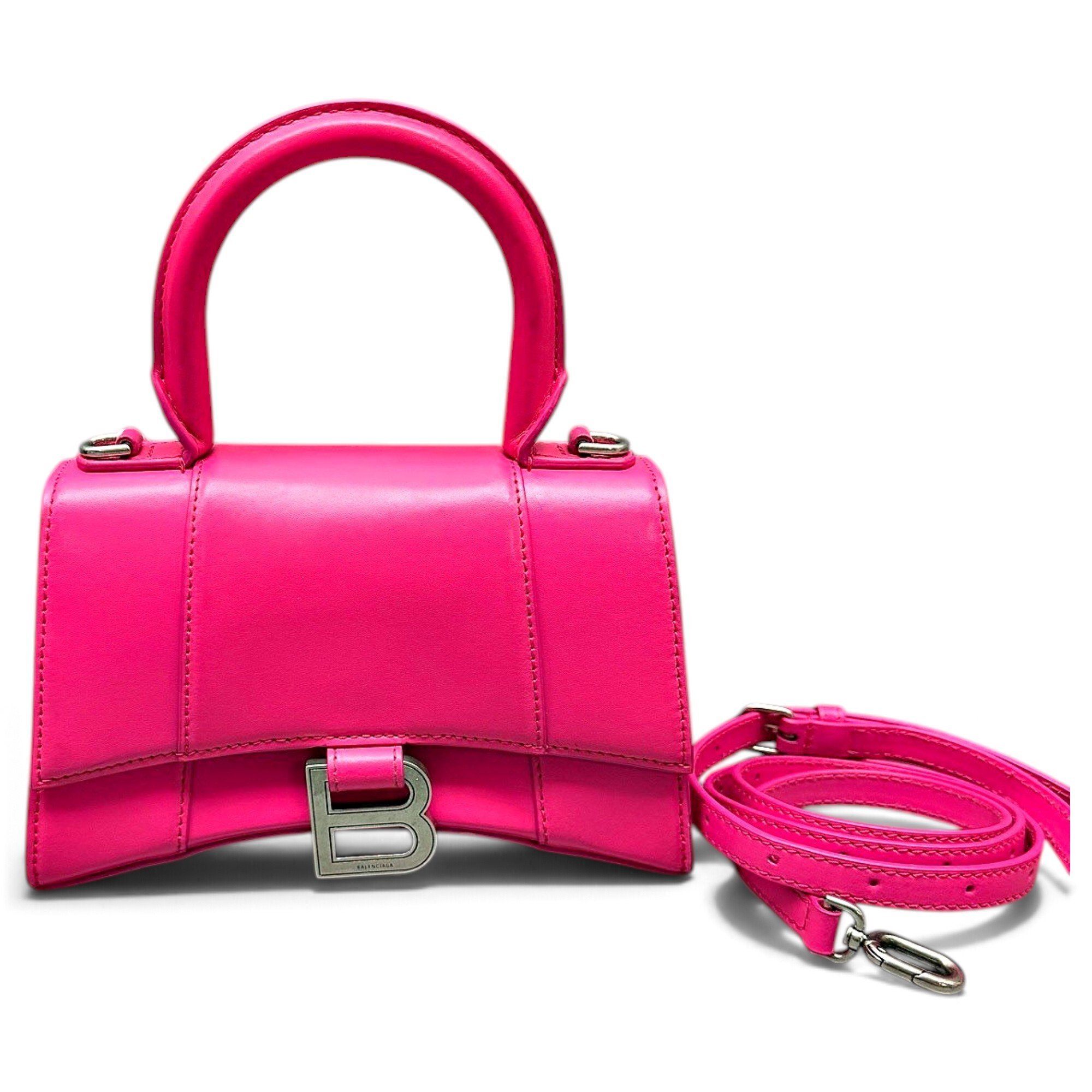 Hourglass leather handbag