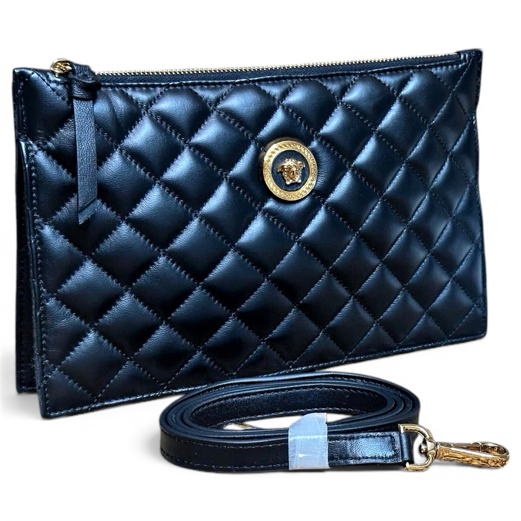 La Medusa leather clutch bag