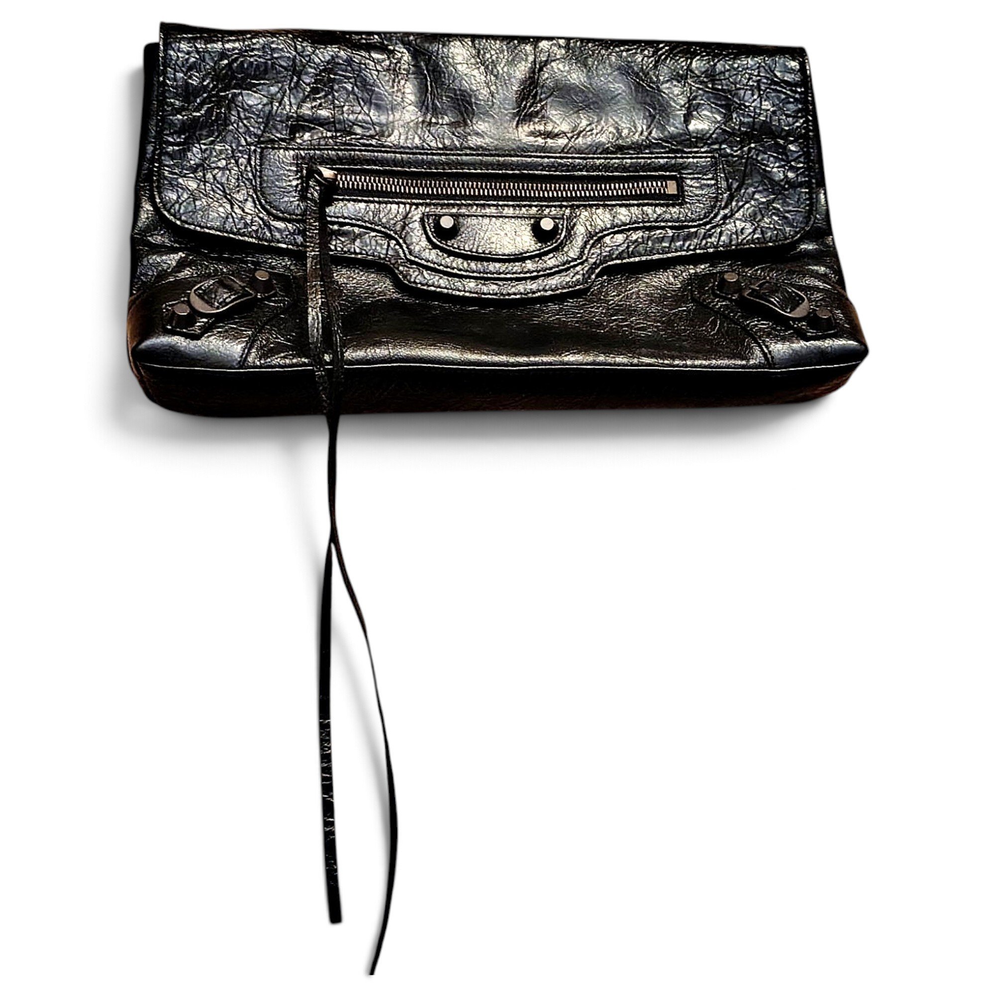 Envelop leather clutch bag
