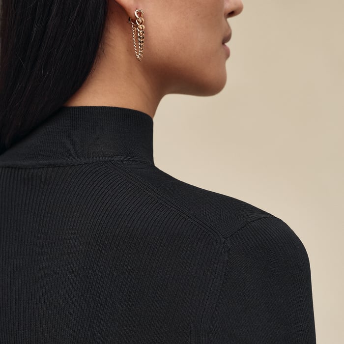 Noir Cashmere Long-sleeve Sweater