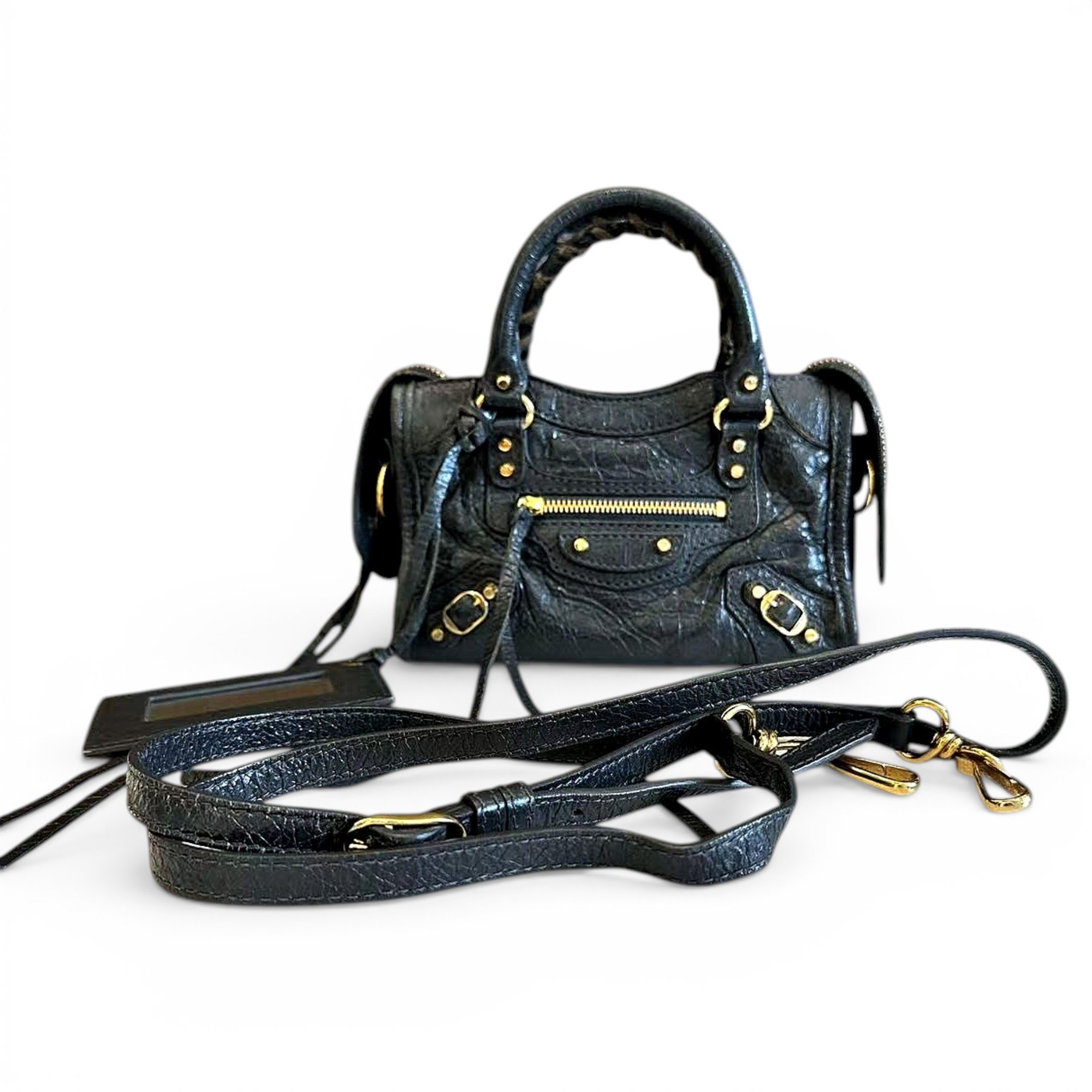 City leather handbag