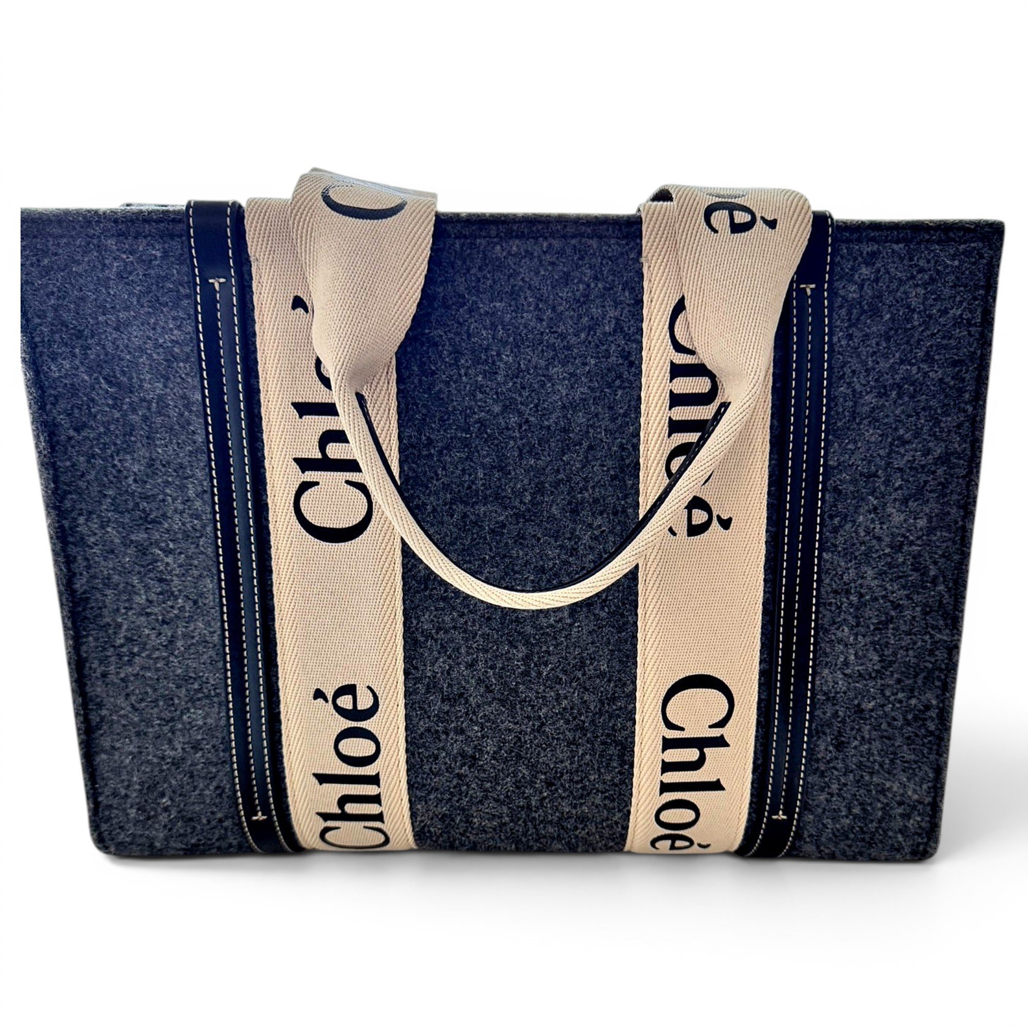 Woody wool tote