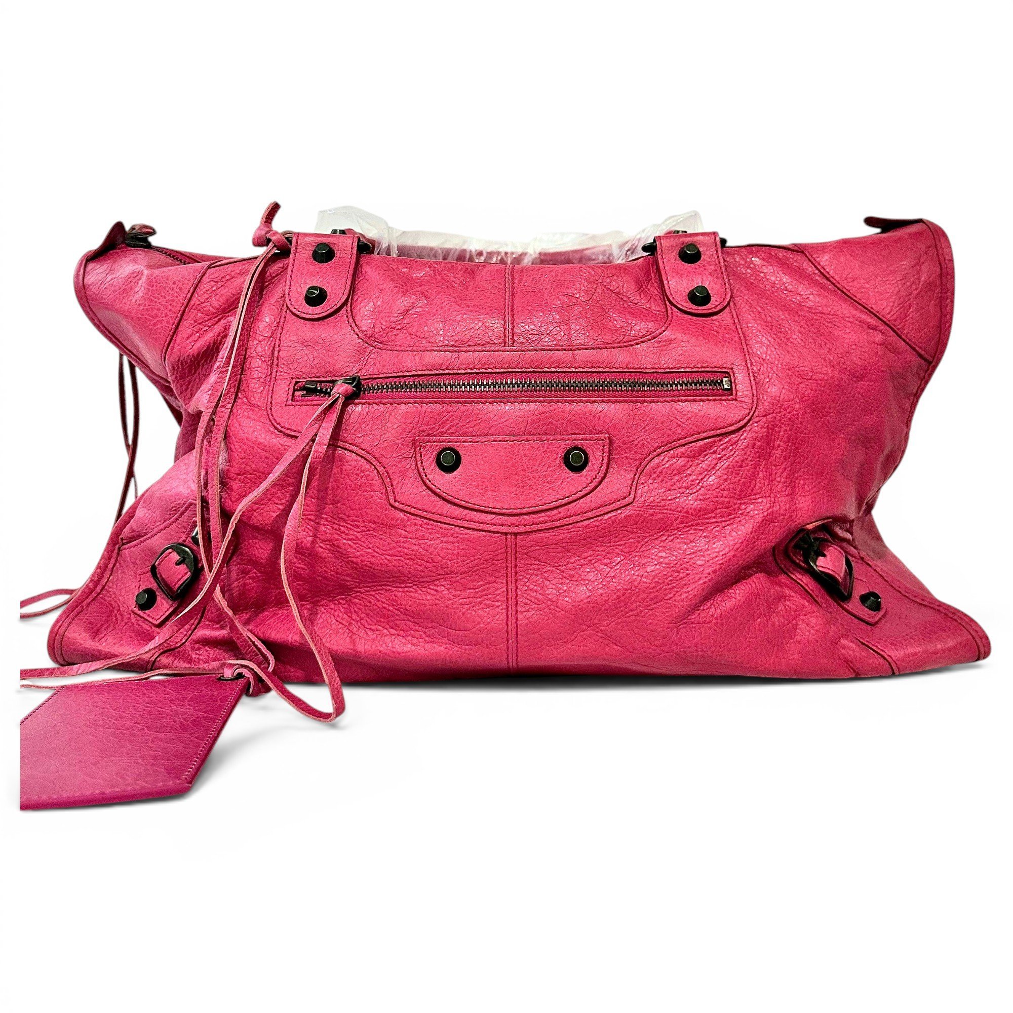 City leather handbag