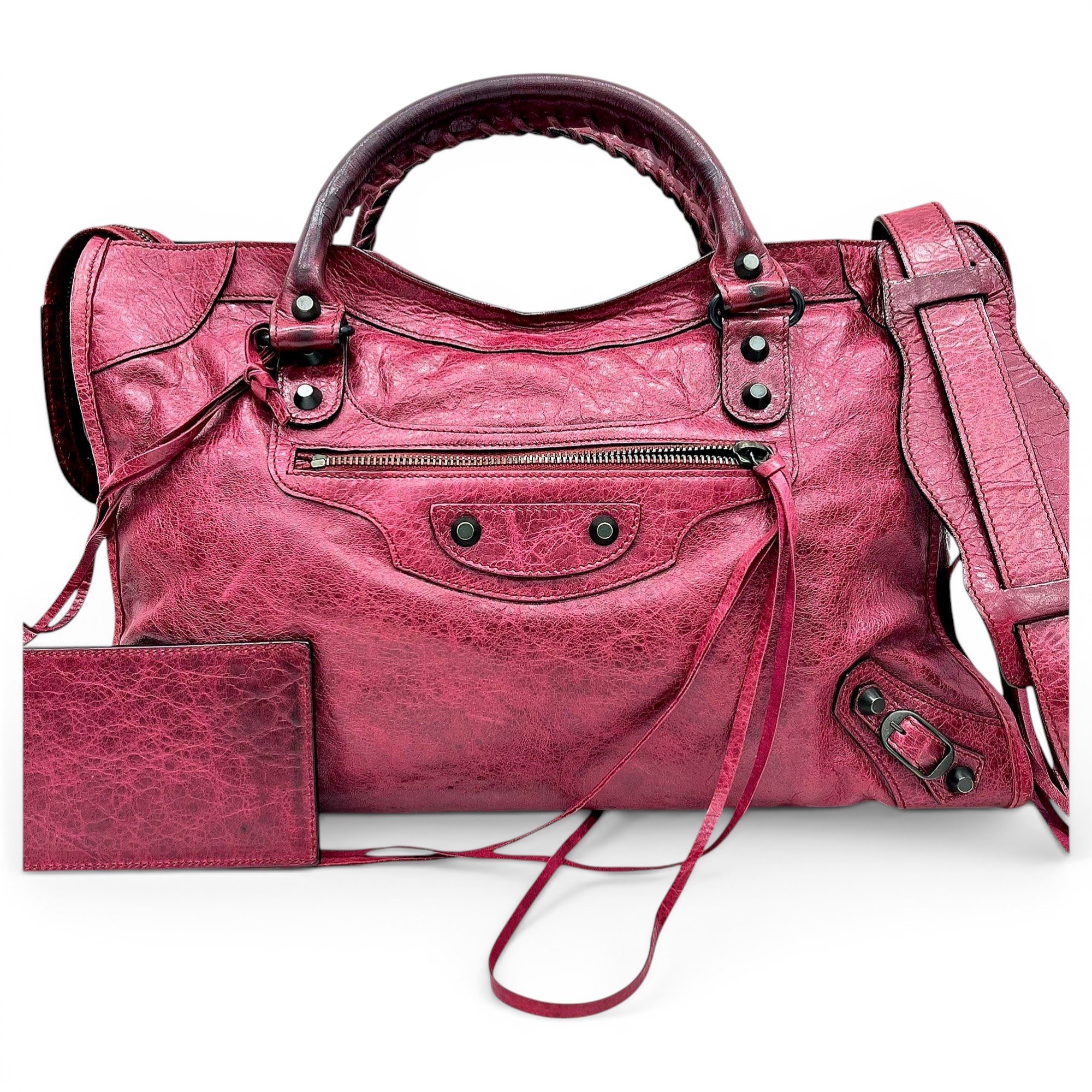 City leather handbag