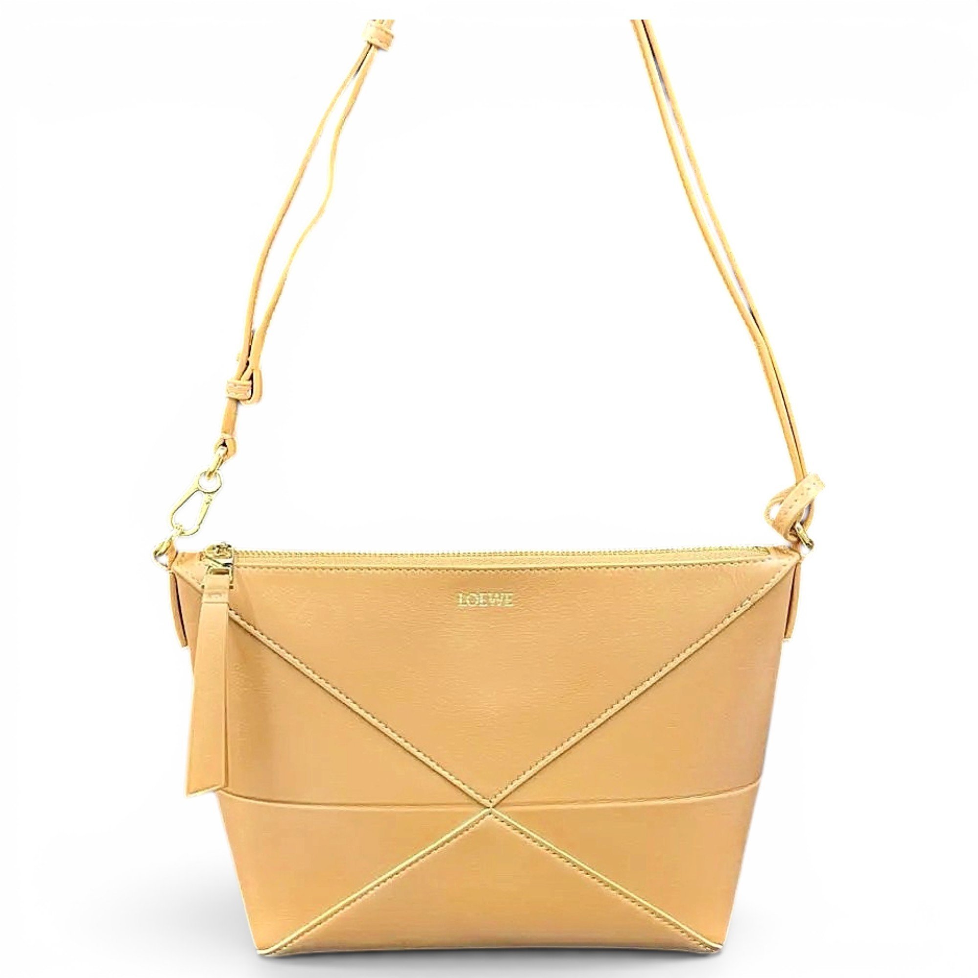 Puzzle Fold Pouch leather handbag