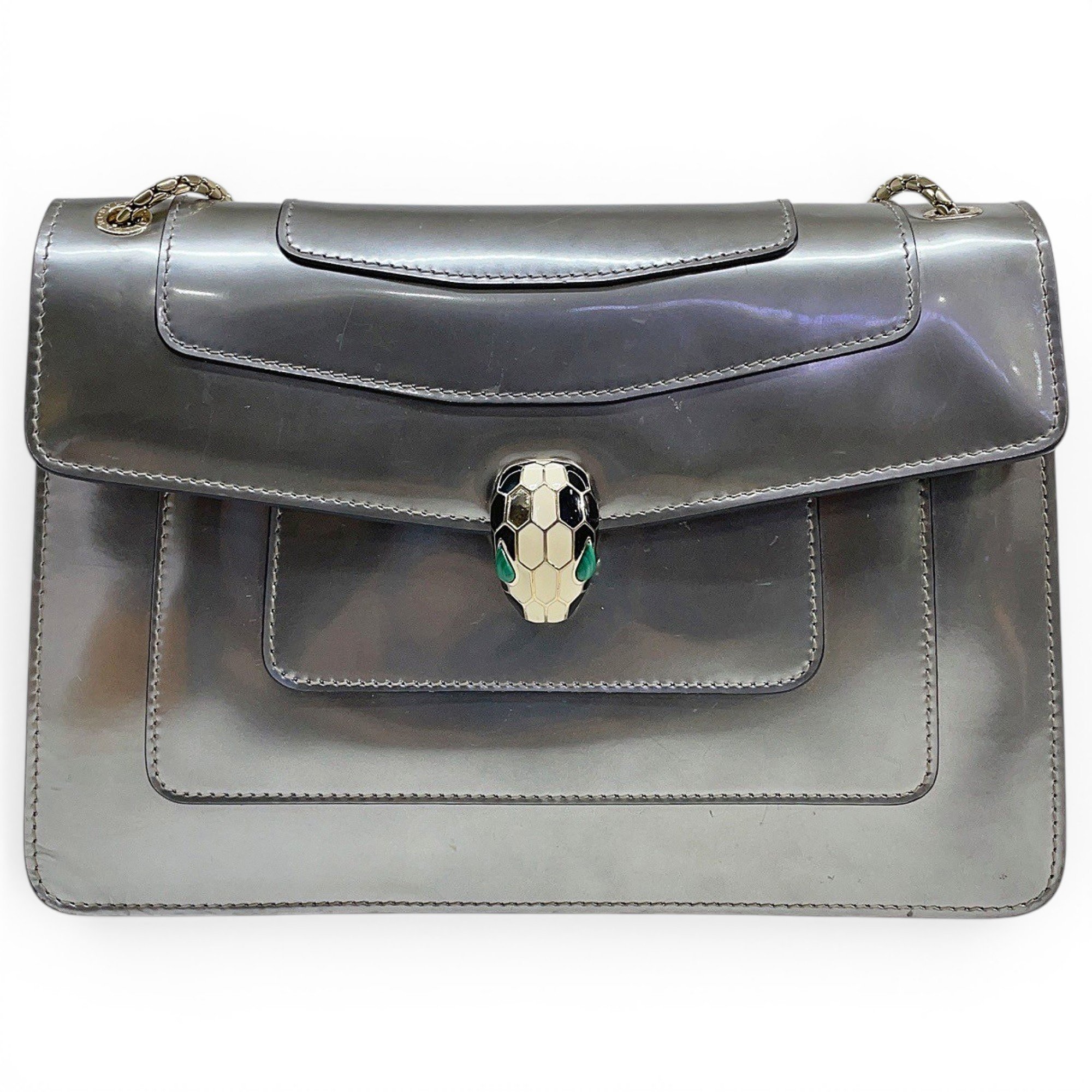 Serpenti patent leather crossbody bag