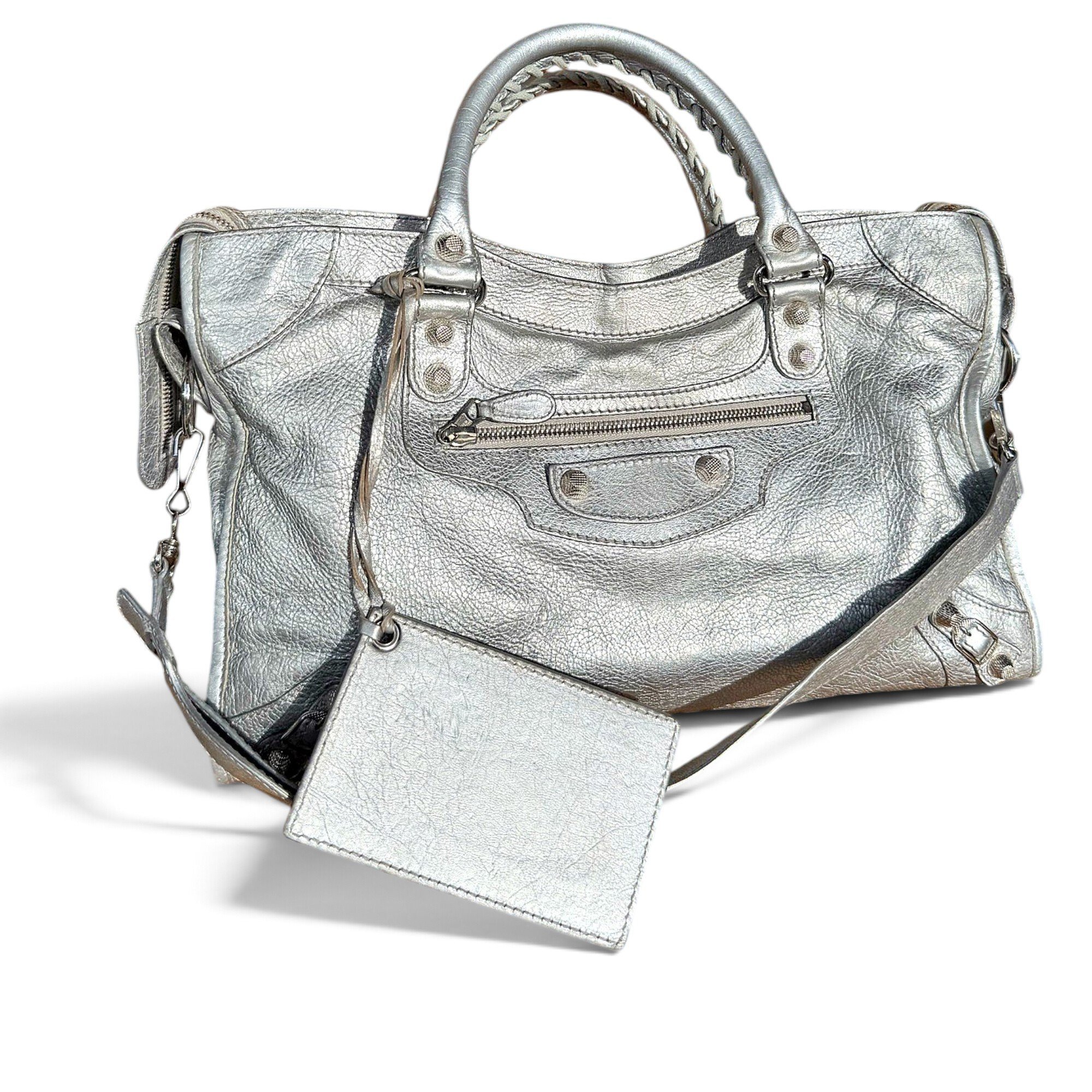 City leather handbag