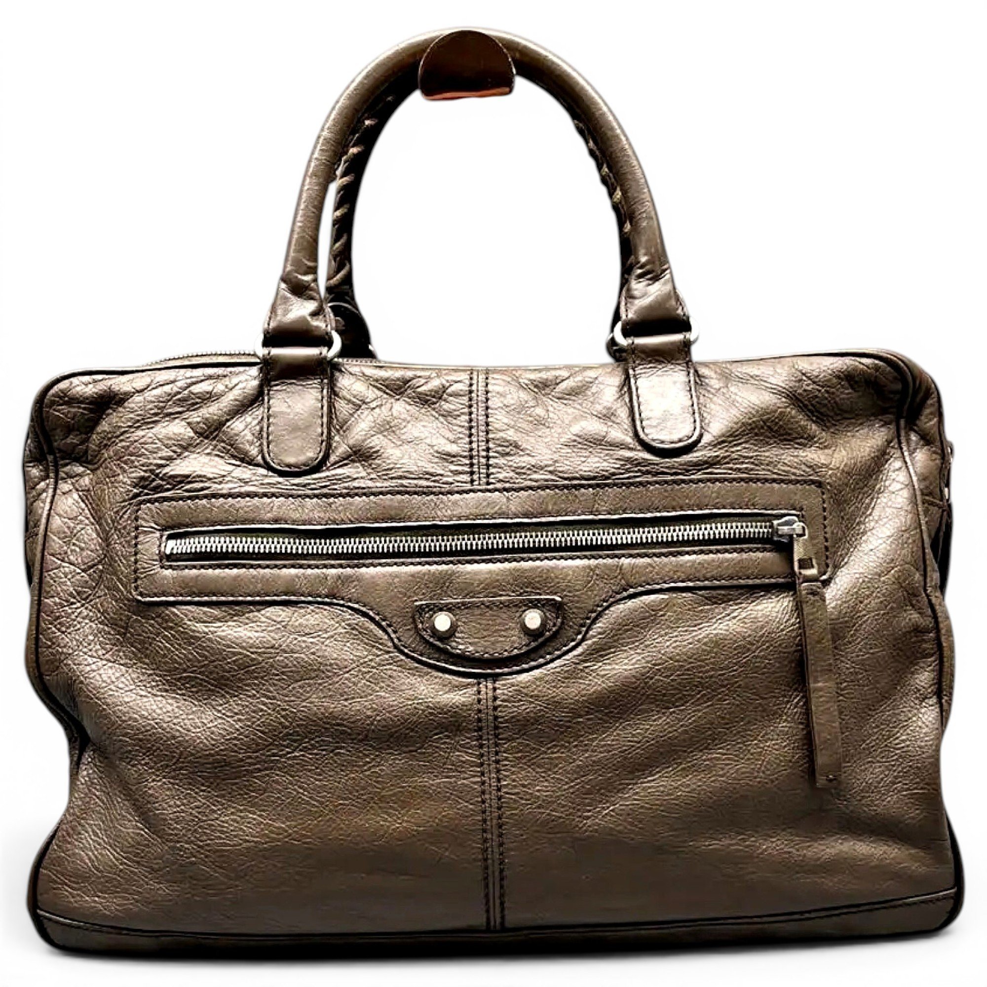 City leather handbag