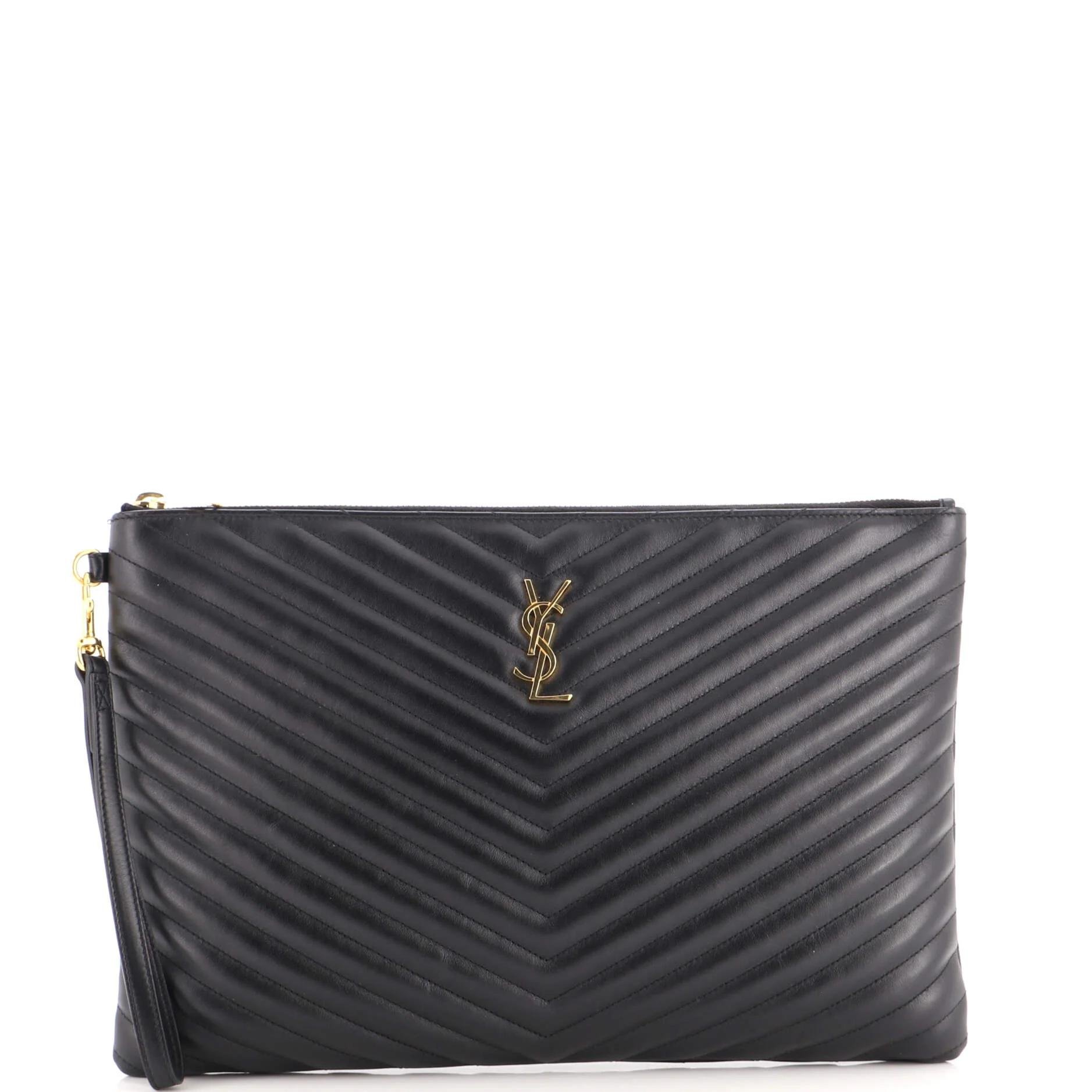 Leather clutch bag