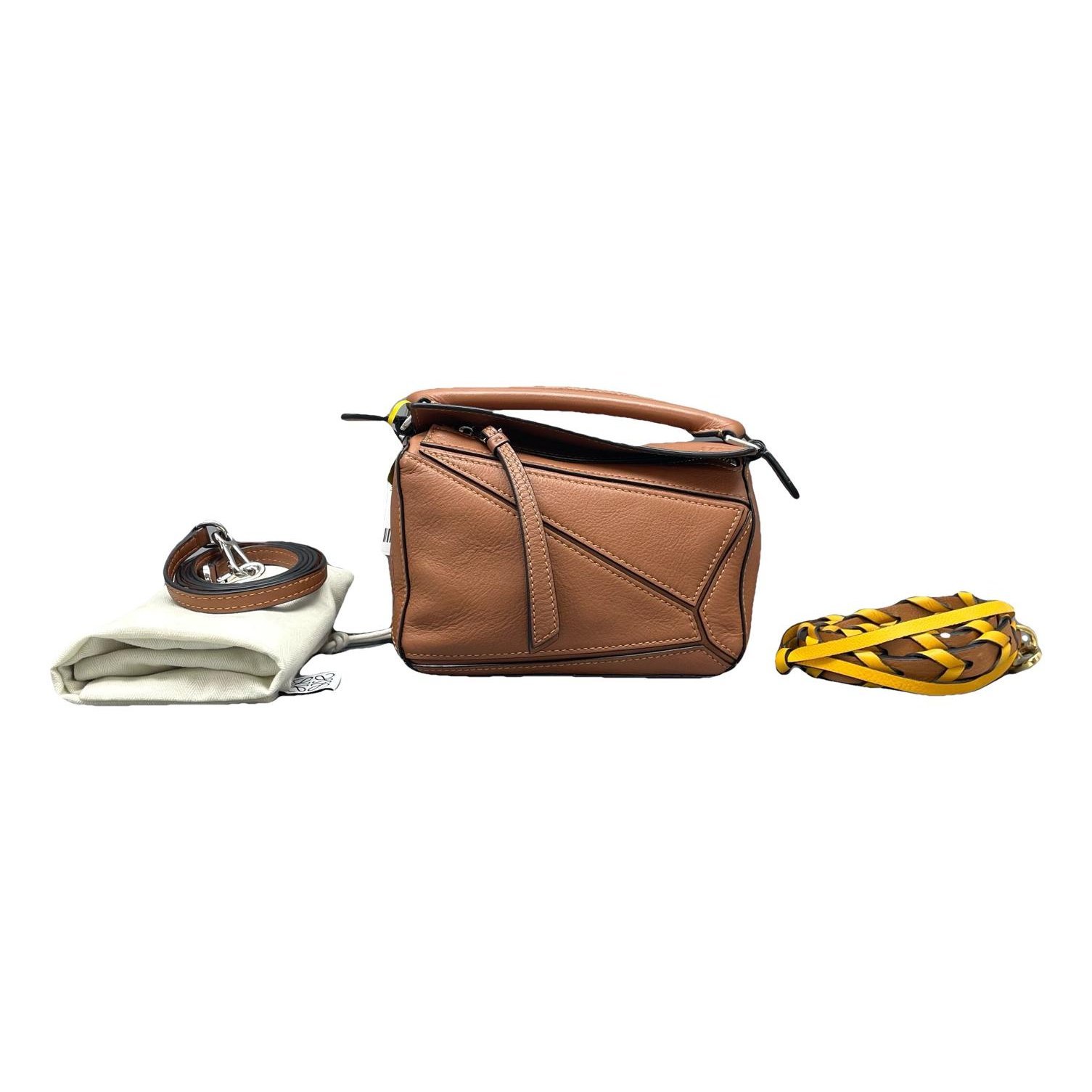 Puzzle leather handbag