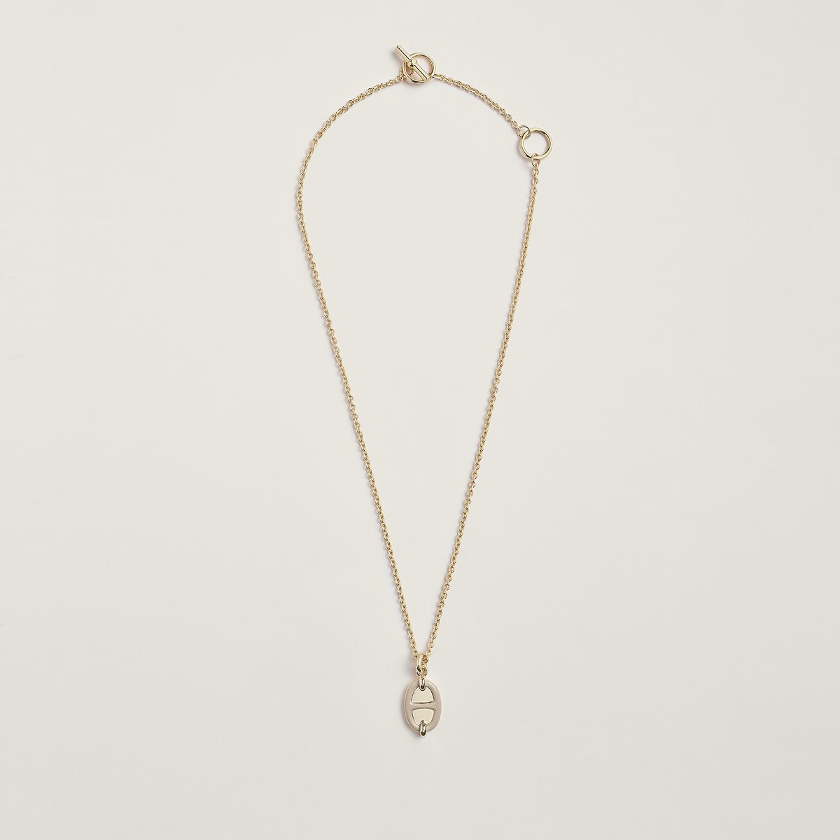 Marron Glacé Mini Maillon Pendant, Small Model