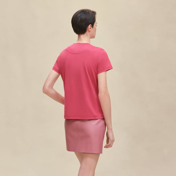Rose Framboise Embroidered Pocket T-shirt