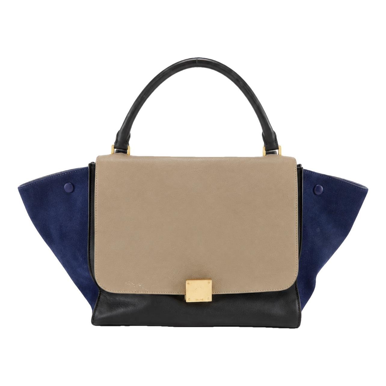 Trapèze leather handbag