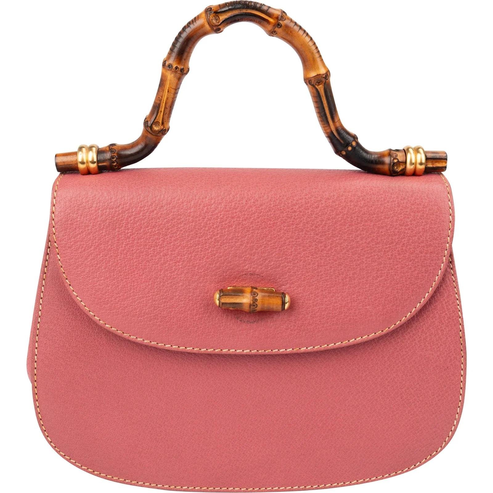 Bamboo Top Handle leather handbag