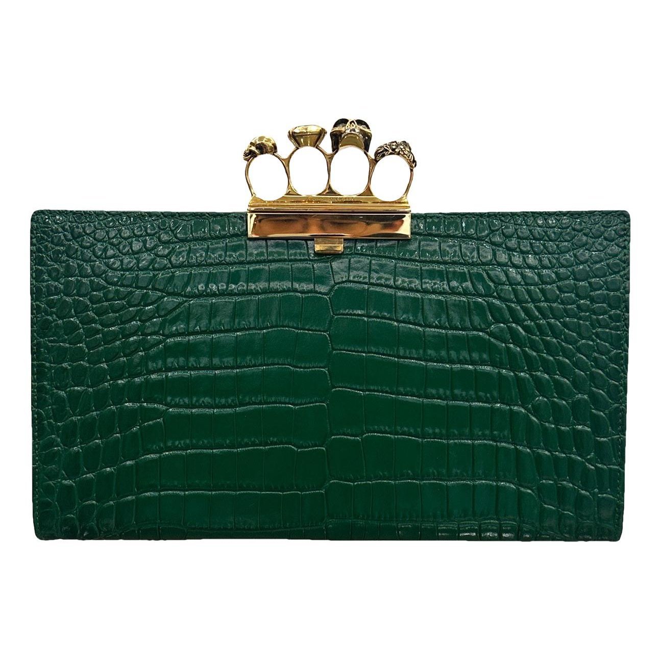 Knuckle leather clutch bag
