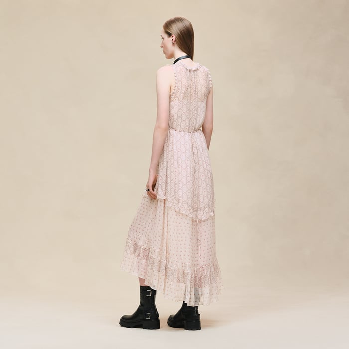 Rose Opaline "Clous" Sleeveless Dress