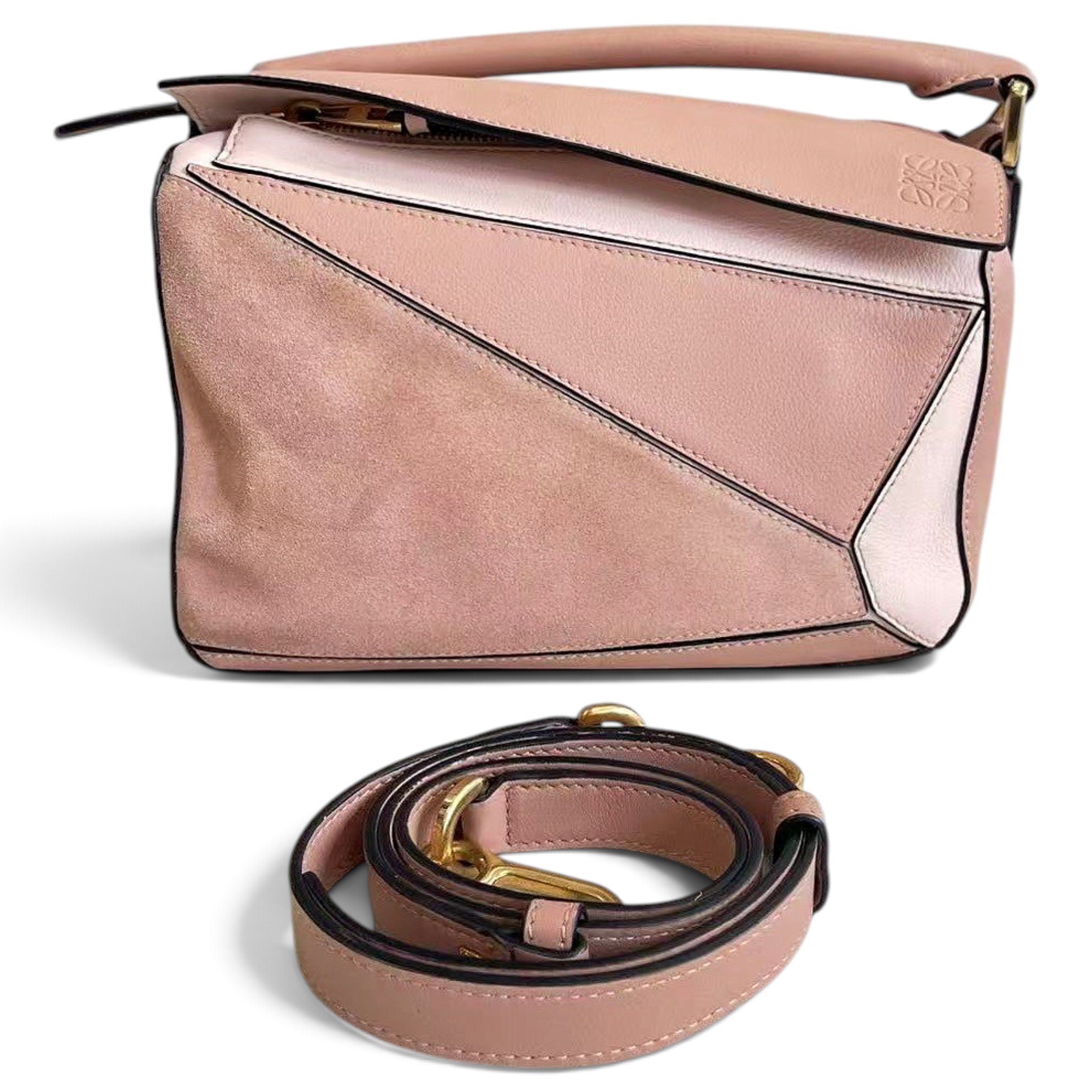 Puzzle leather handbag