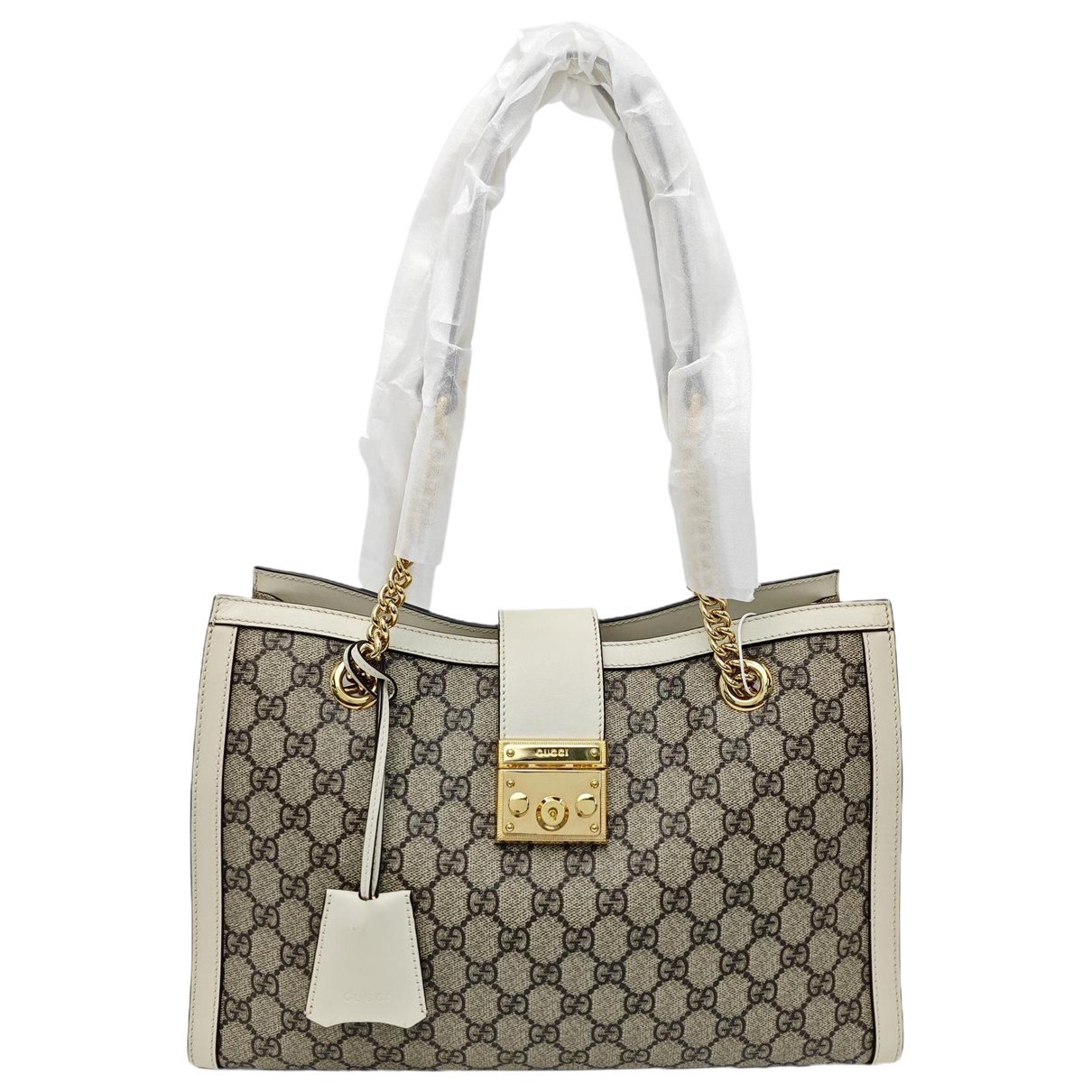 Padlock leather handbag