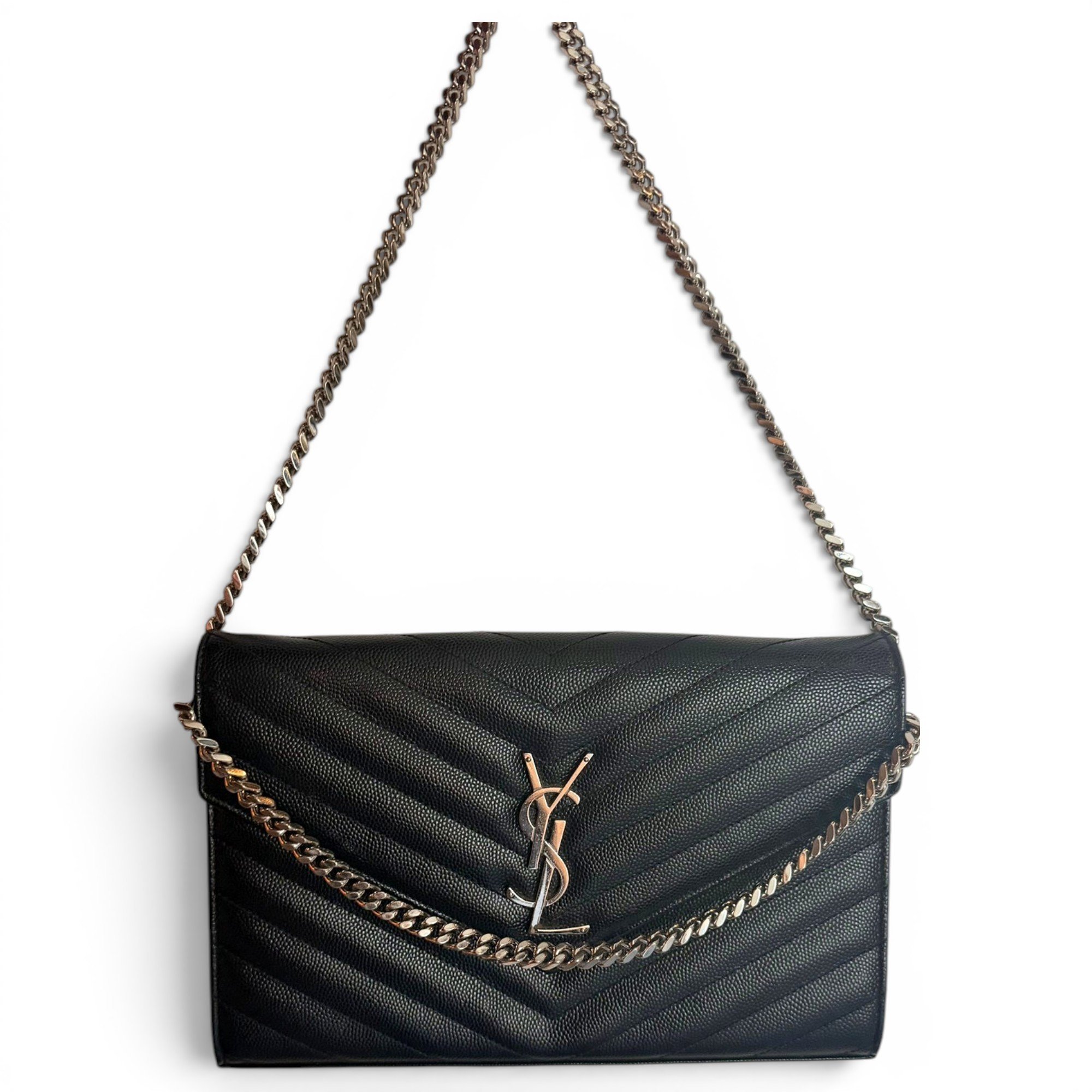 Leather clutch bag