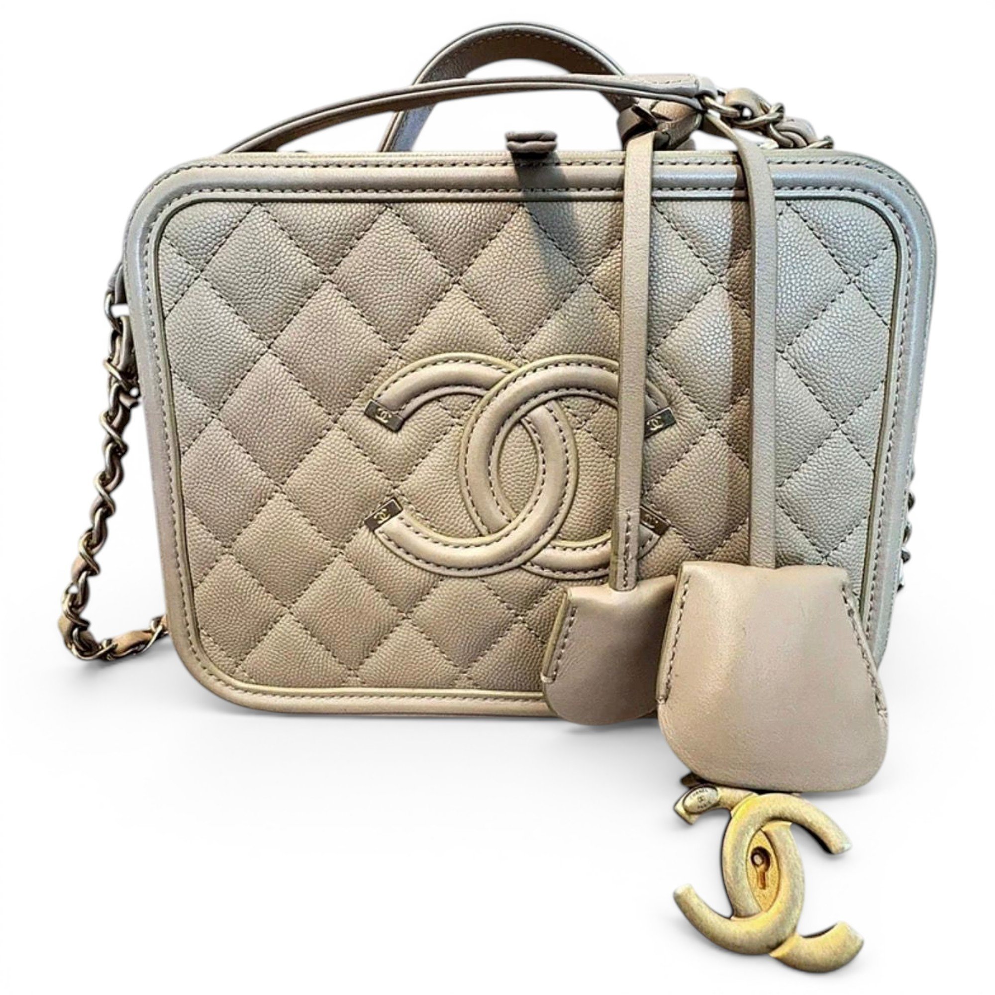 Vanity leather handbag