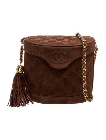 Quilted Suede Tassel Bag