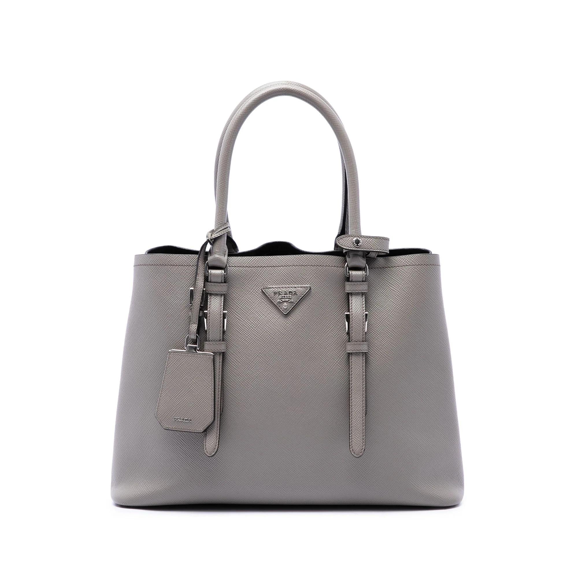 Double leather handbag