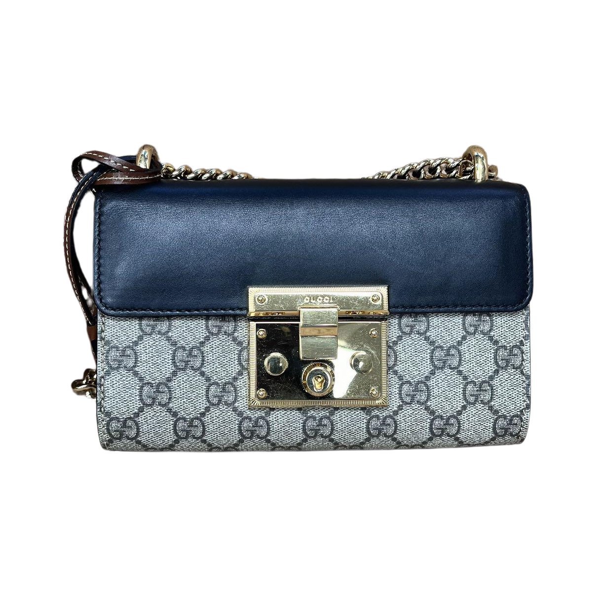 Padlock leather crossbody bag