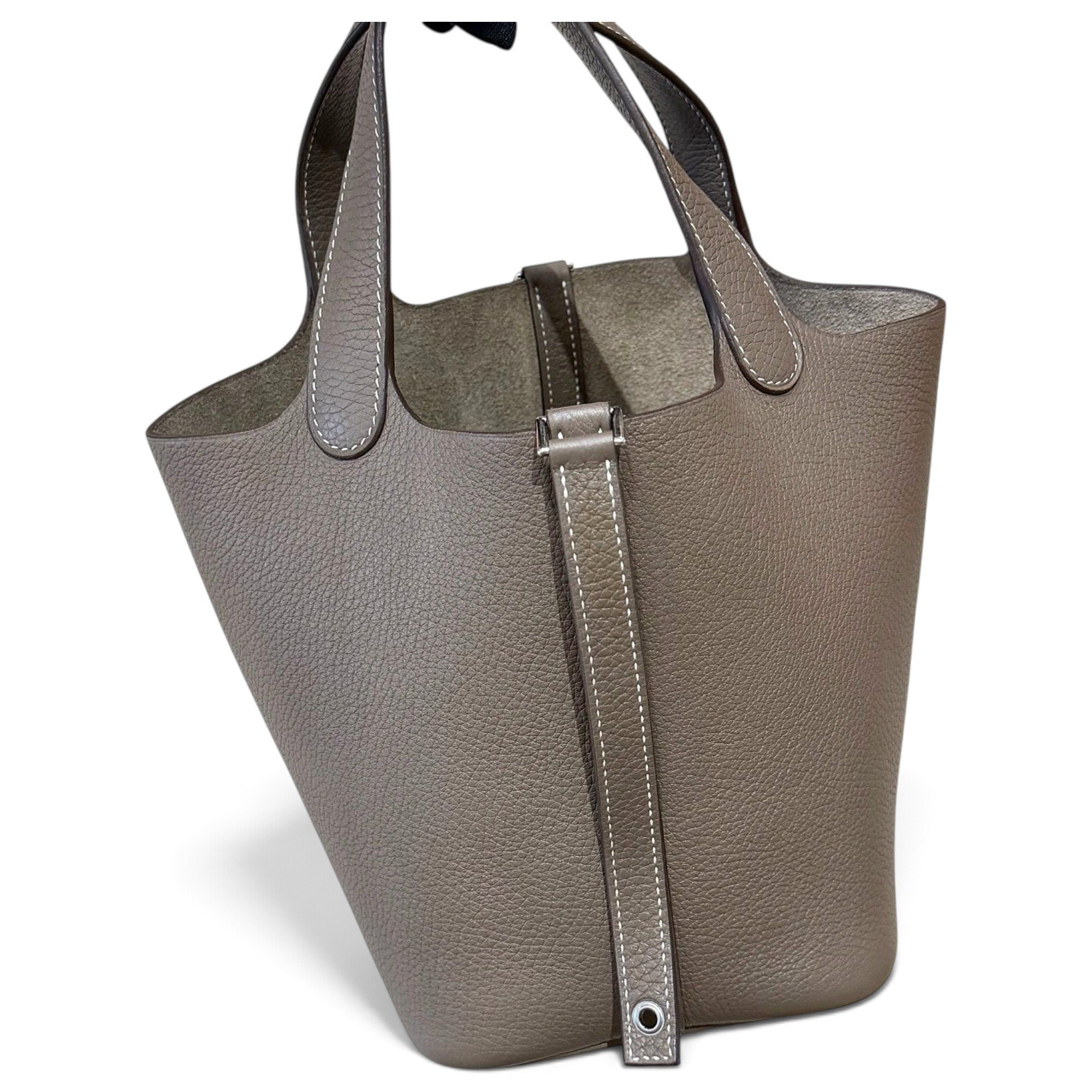 Picotin leather tote