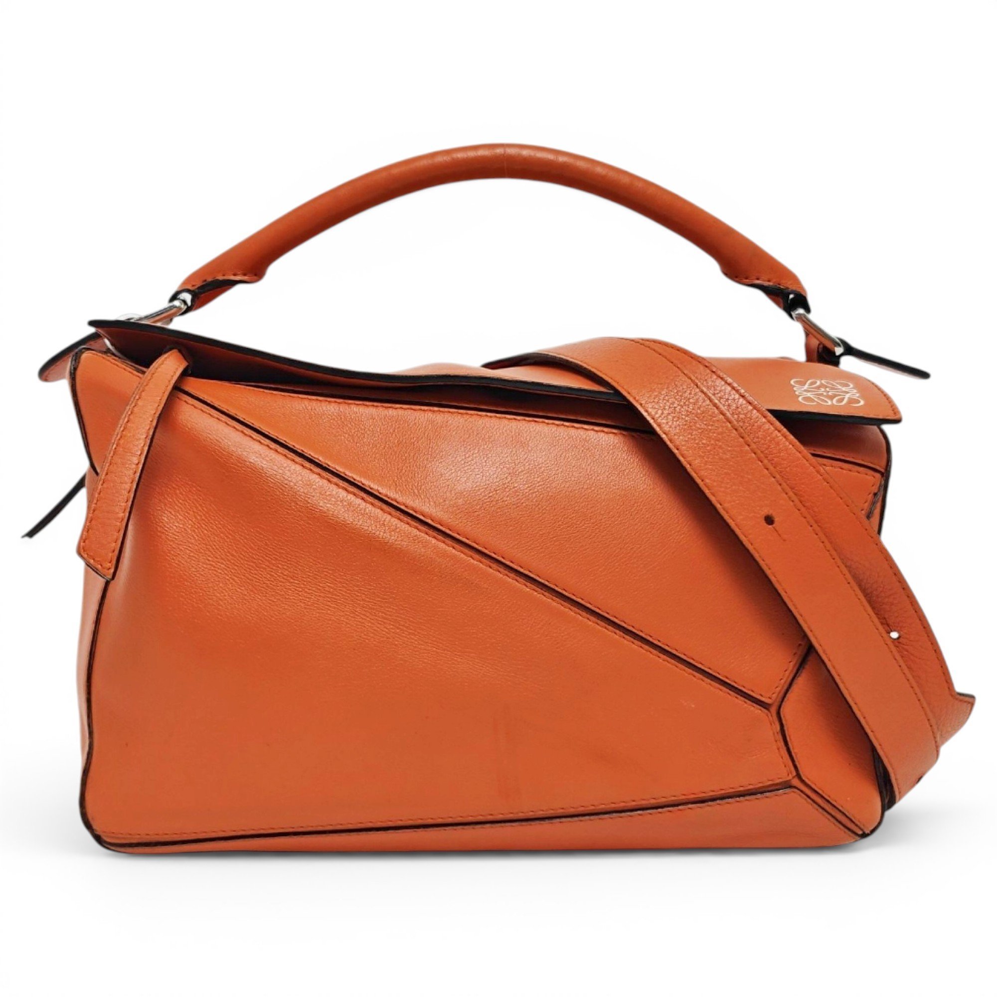 Puzzle leather handbag