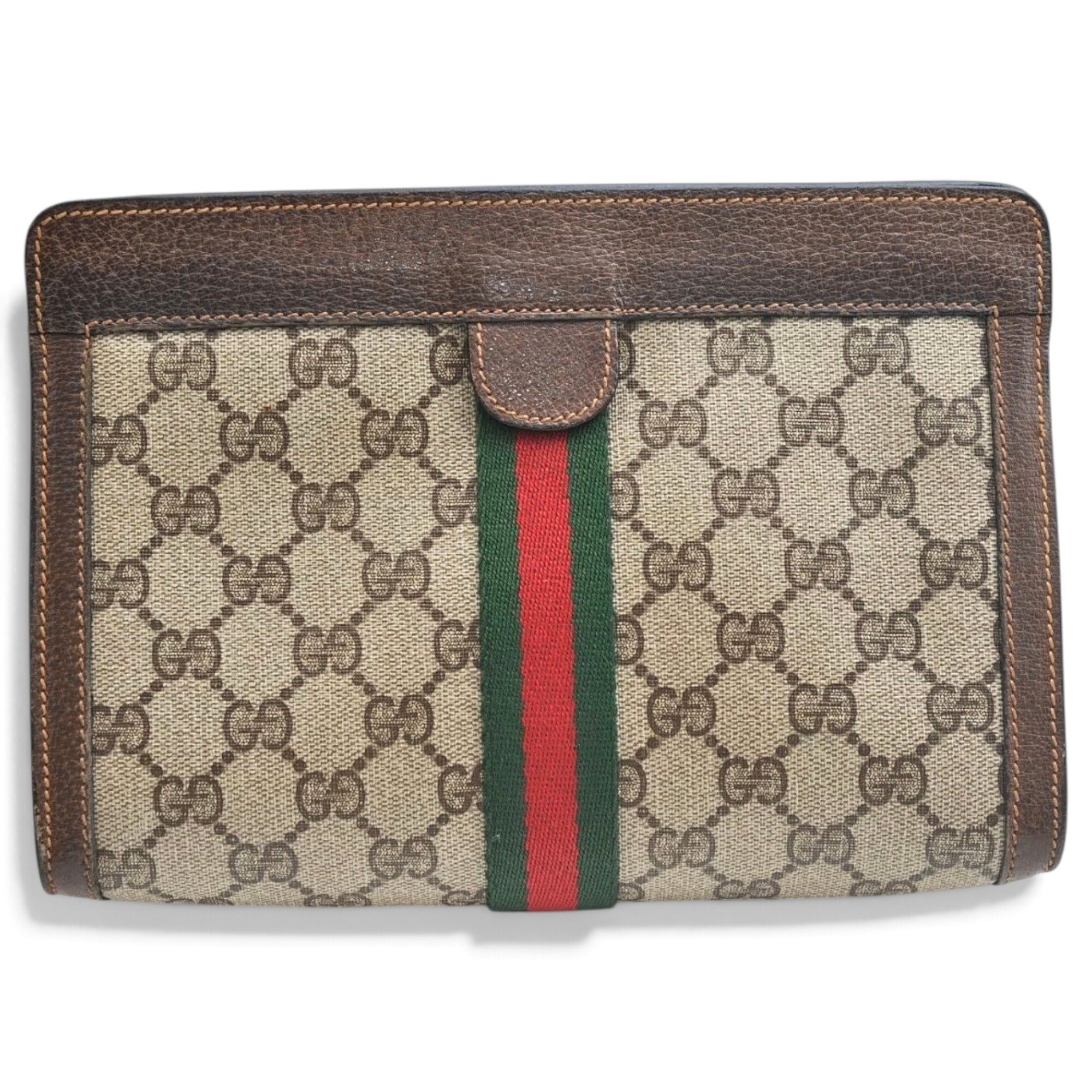Leather clutch bag