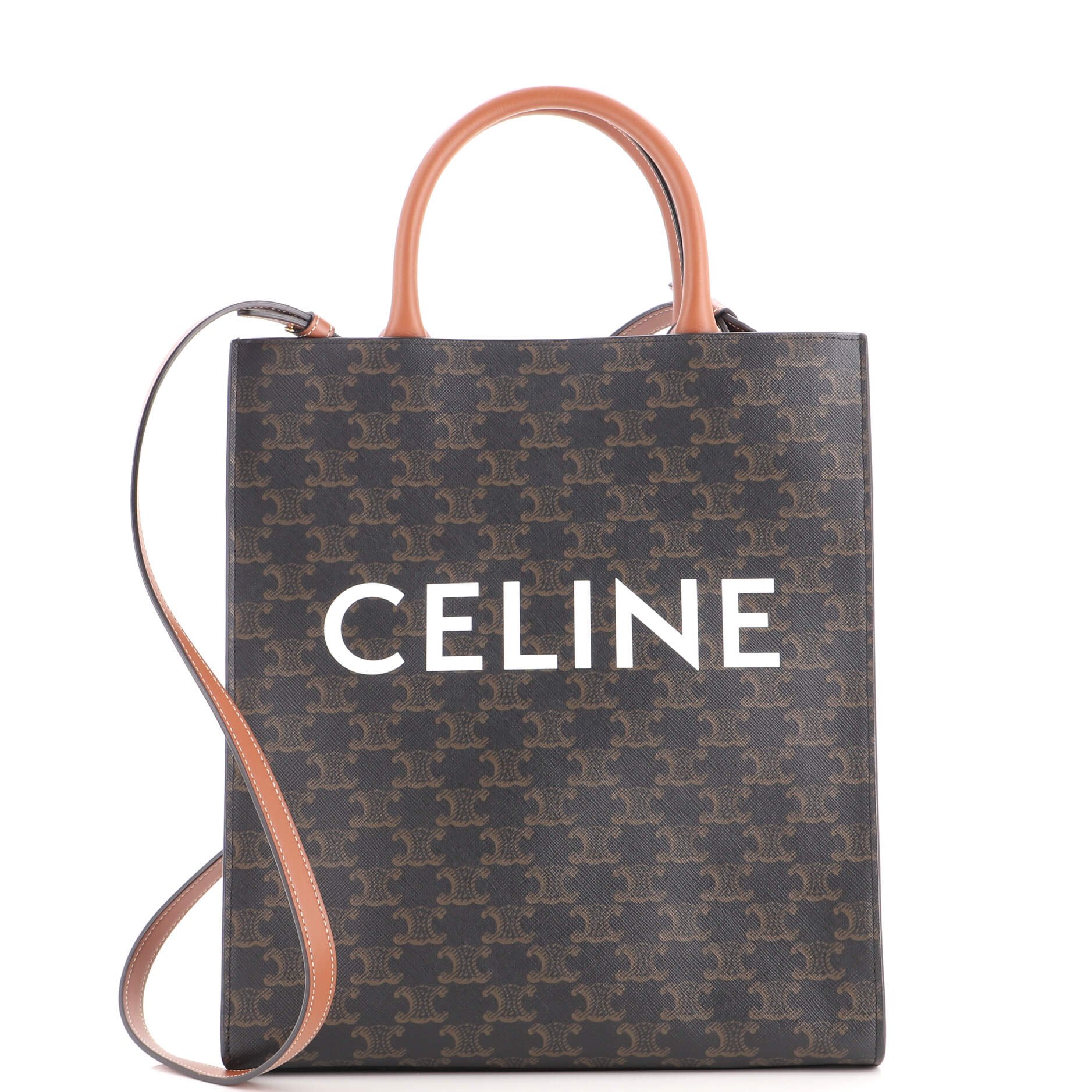 Vertical Cabas Tote Triomphe Coated Canvas Small