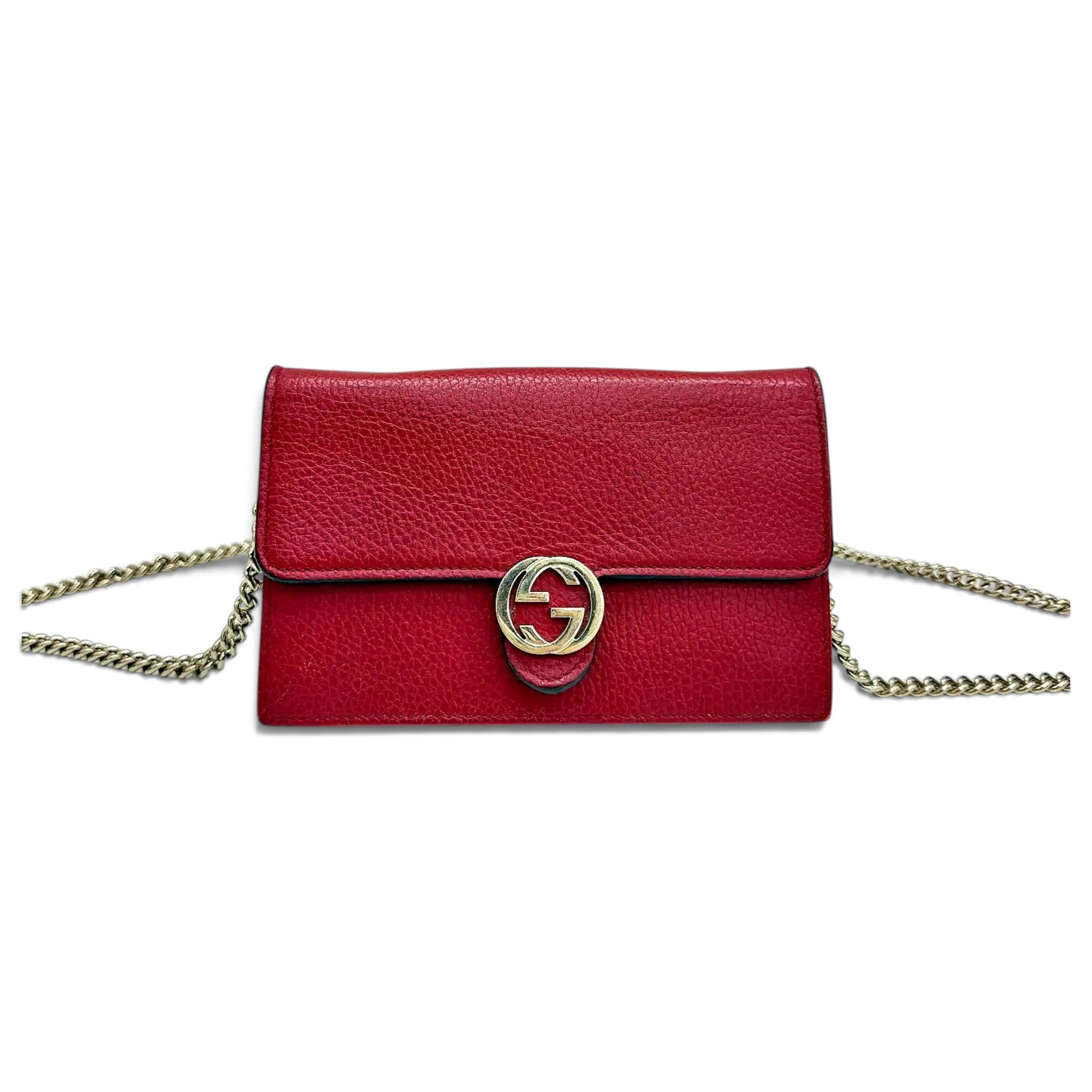 Interlocking leather crossbody bag
