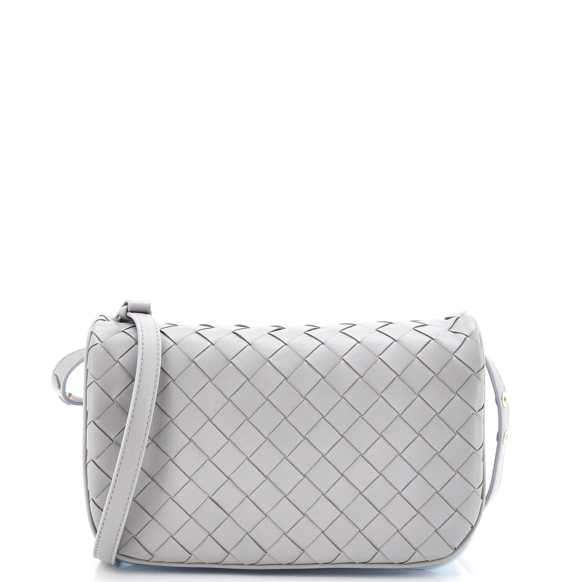 Bottega Veneta Puff Pouch Bag on Strap Intrecciato Leather