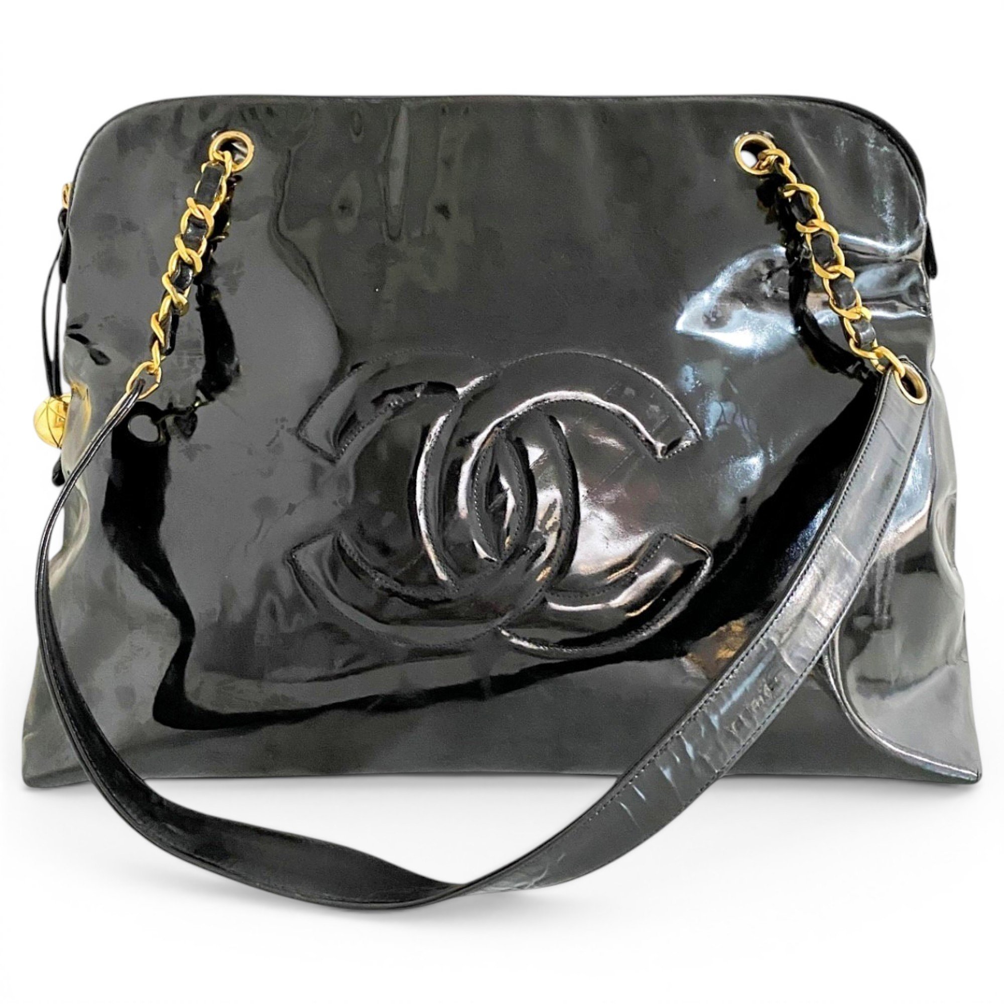 Patent leather tote