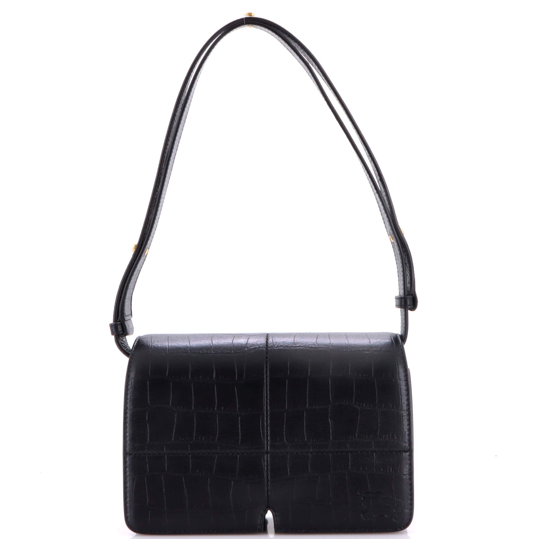Snip Shoulder Bag Crocodile Embossed Leather