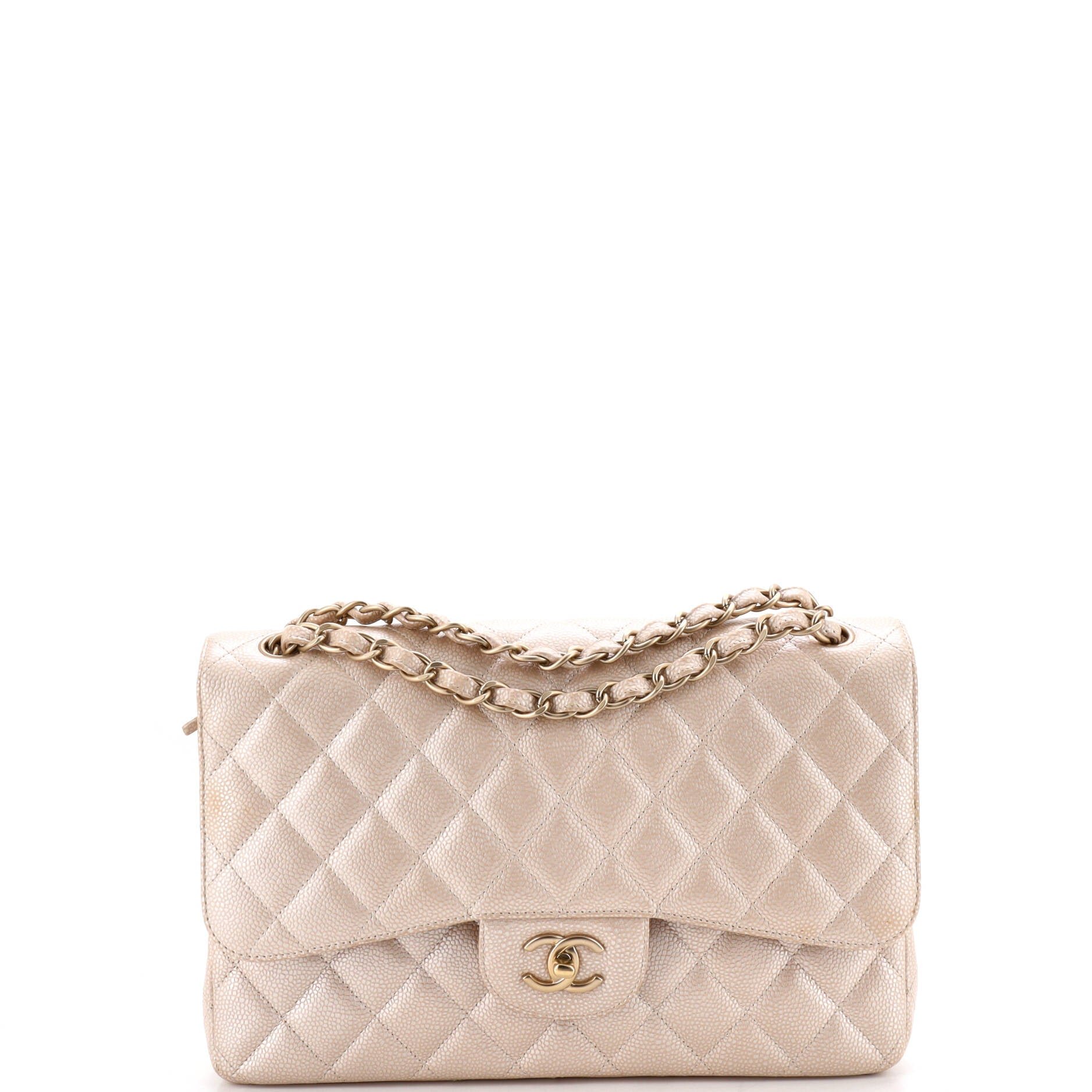 Classic Double Flap Bag Quilted Iridescent Caviar Jumbo
