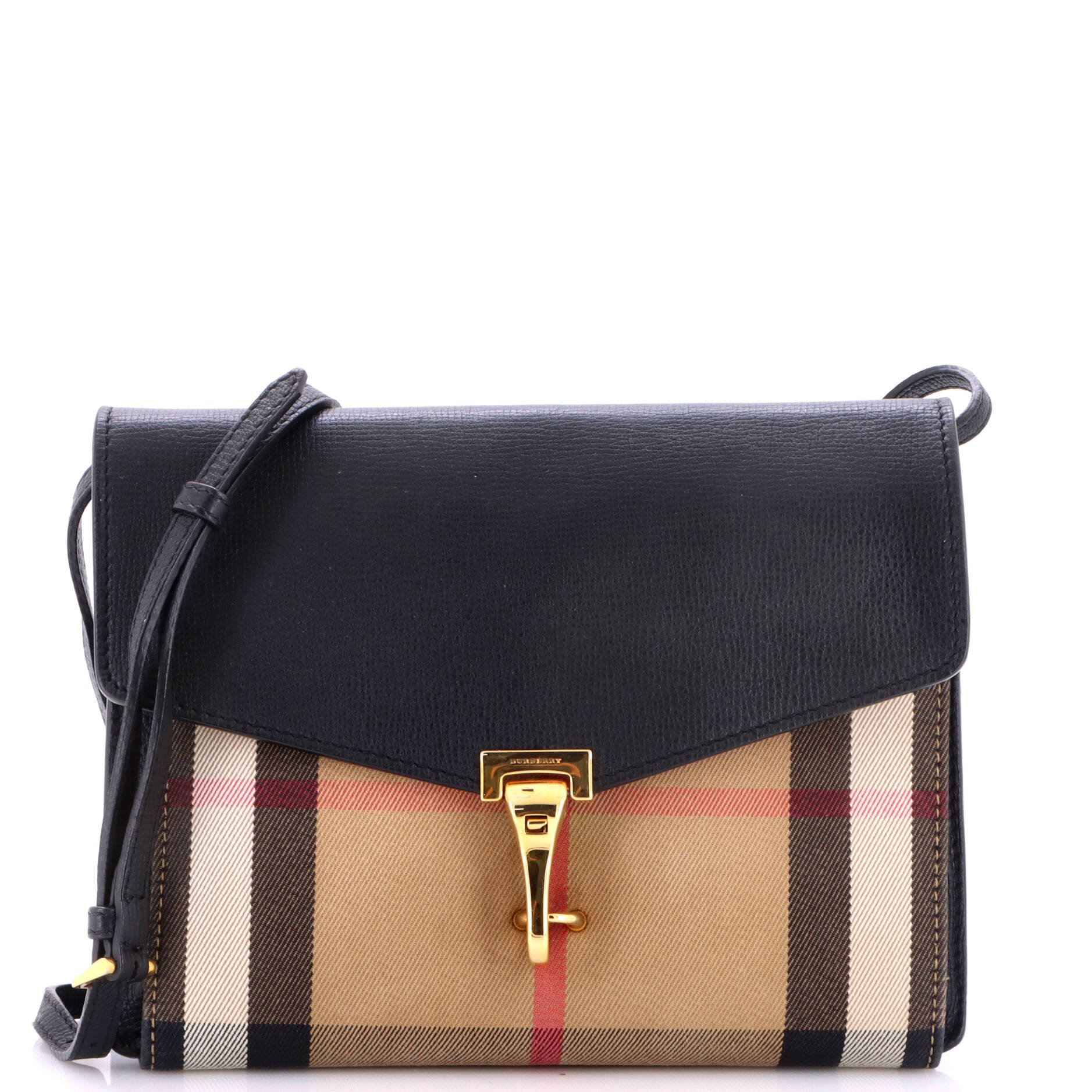 Macken Crossbody Bag Leather and House Check Canvas Baby