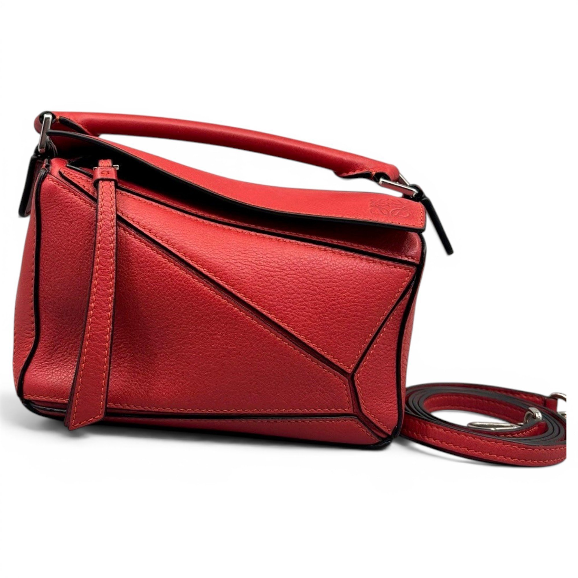 Puzzle leather handbag