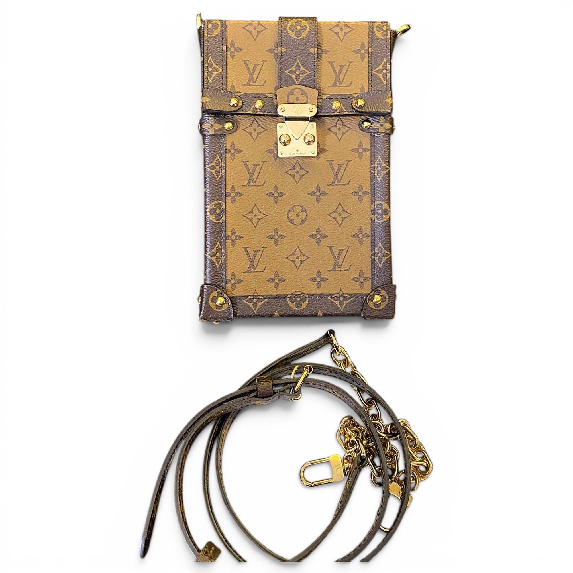 Pochette Trunk Verticale leather handbag