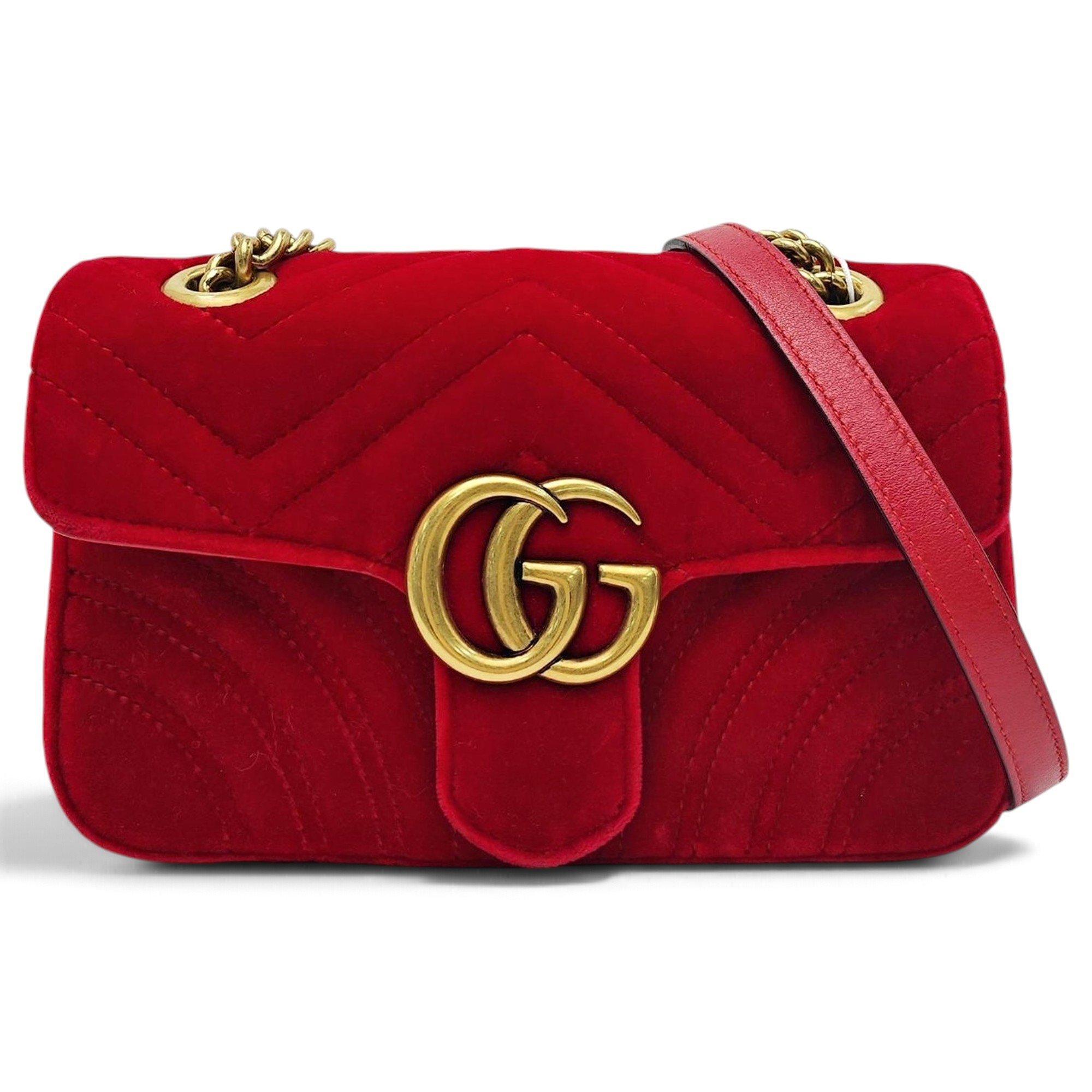 GG Marmont Flap velvet crossbody bag