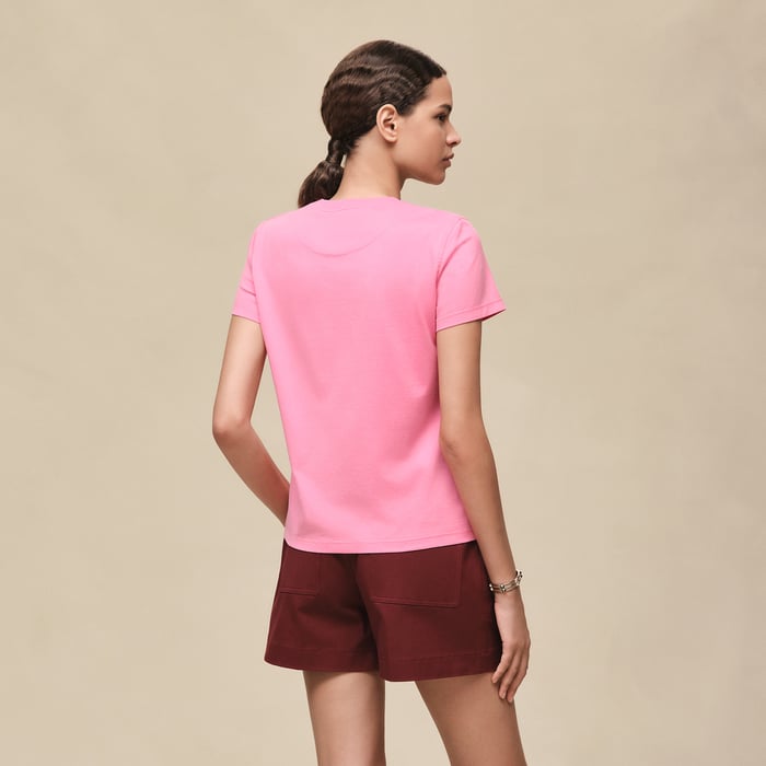 Rose Bonbon Printed Straight T-shirt