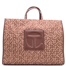 Telfar Shopping Tote Monogram Jacquard with Faux Leather Large