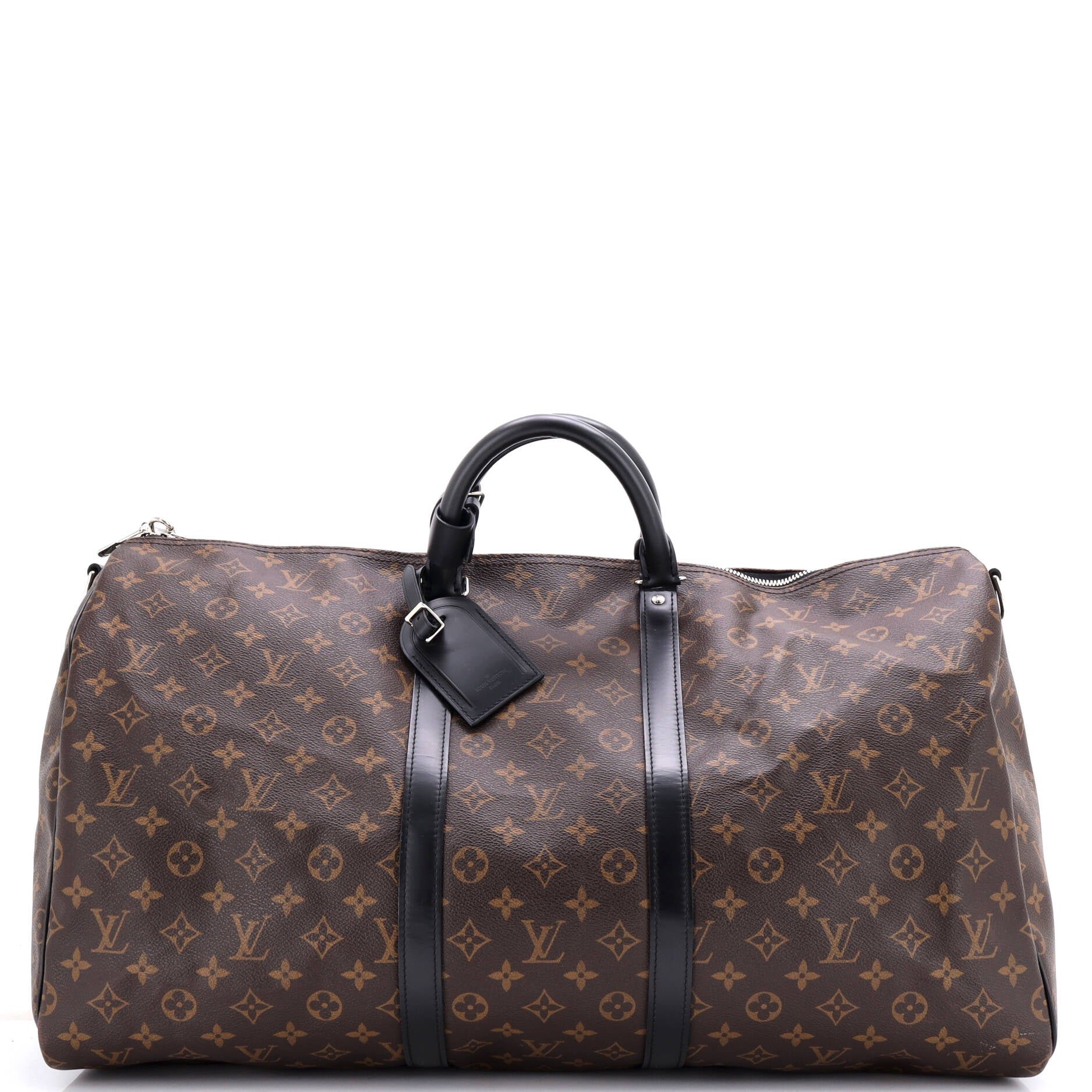 Keepall Bandouliere Bag Macassar Monogram Canvas 55