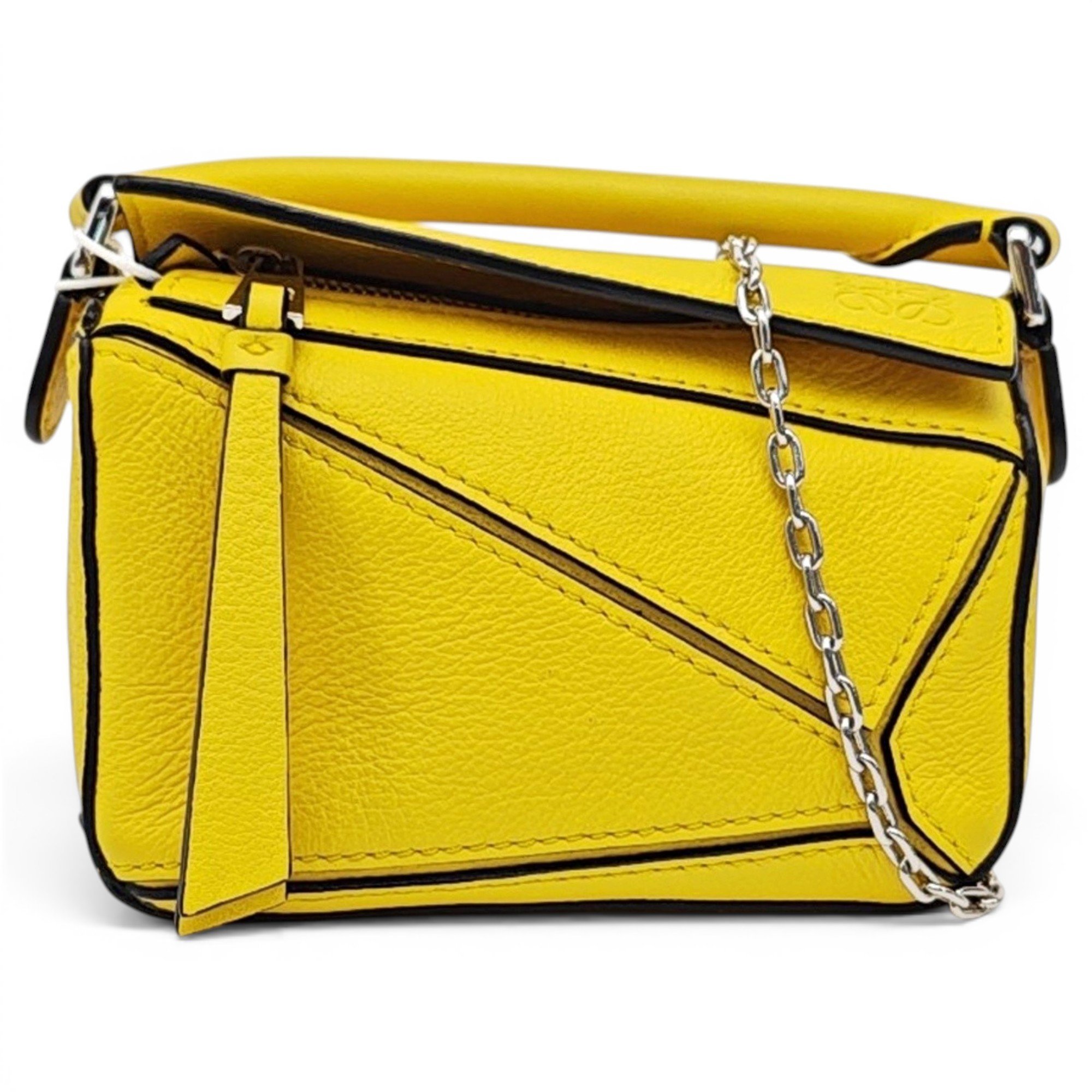 Puzzle leather handbag