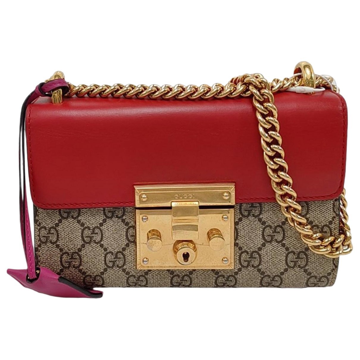 Padlock leather crossbody bag