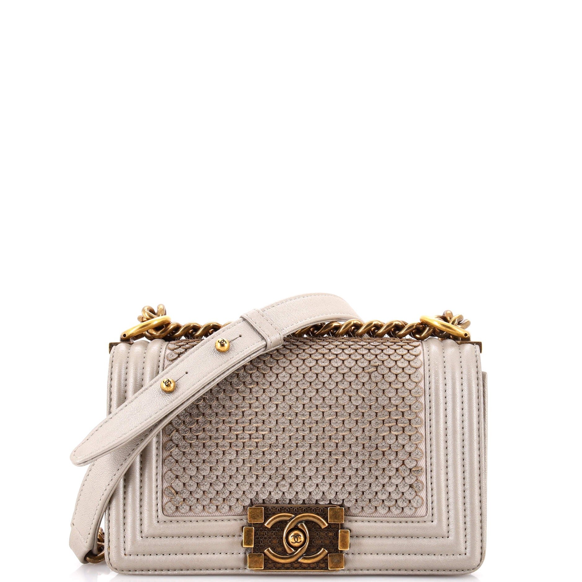Boy Flap Bag Scaled Lambskin Small