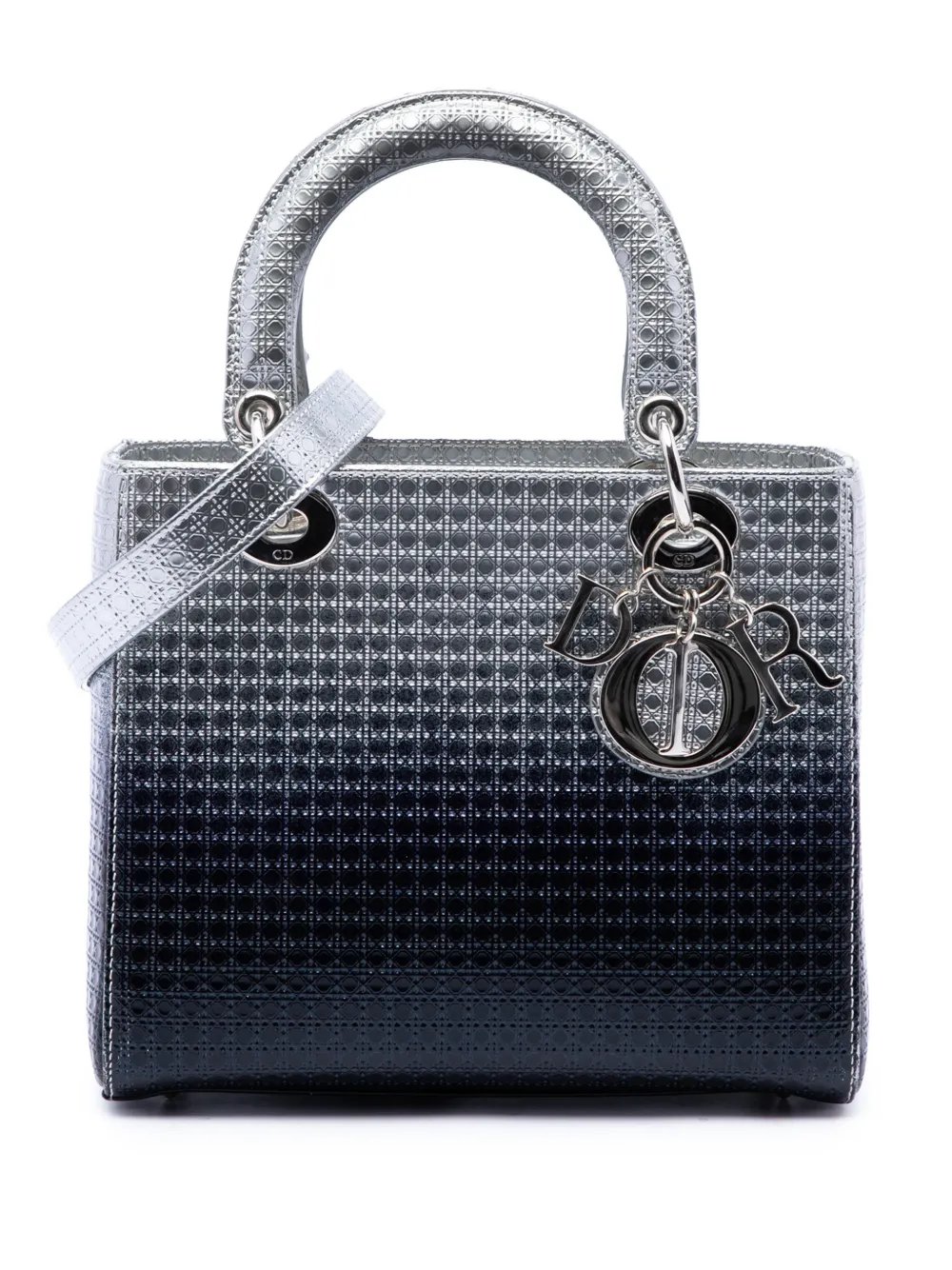 2016 Medium Ombre Metallic Patent Microcannage Lady Dior satchel