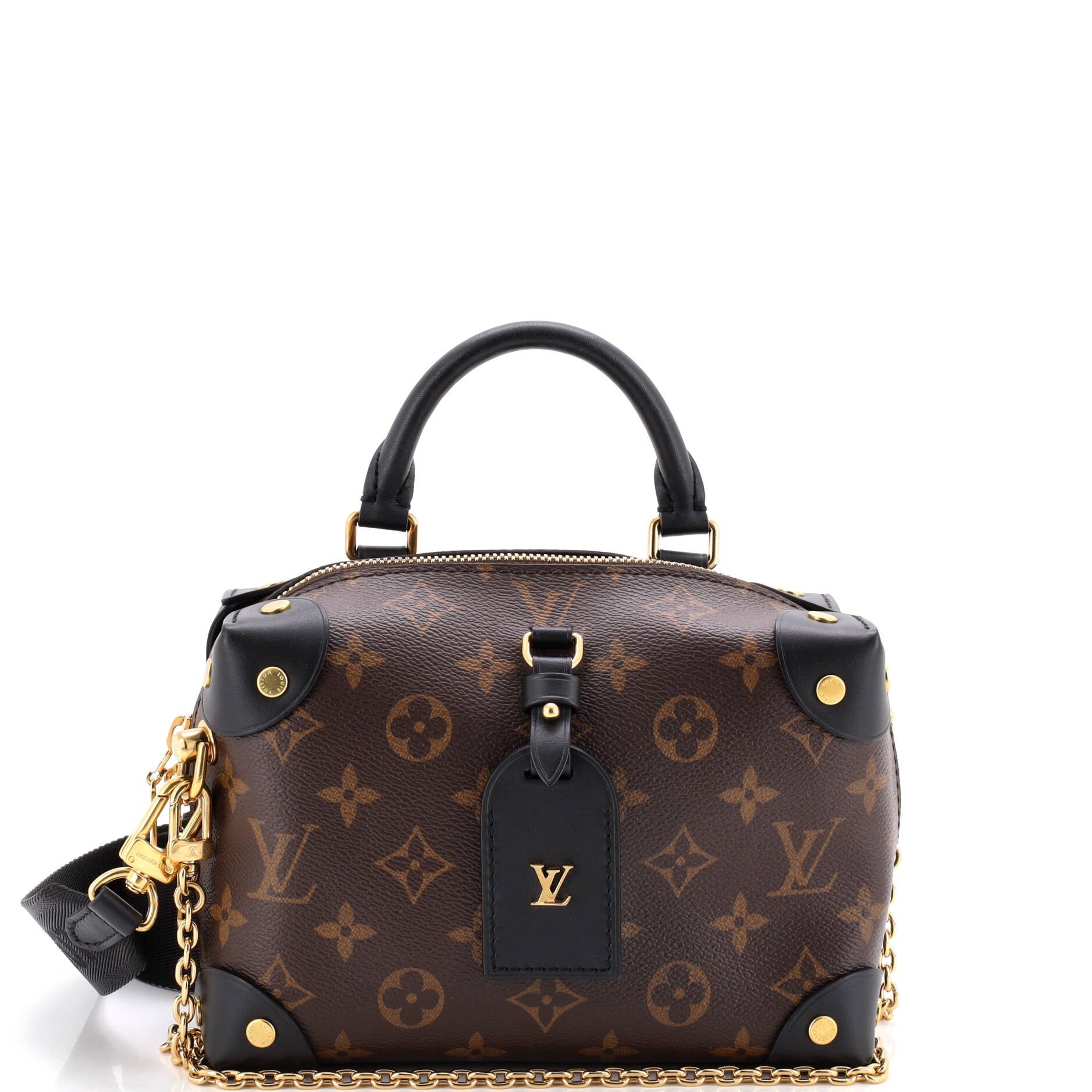 Petite Malle Souple Handbag Monogram Canvas with Leather